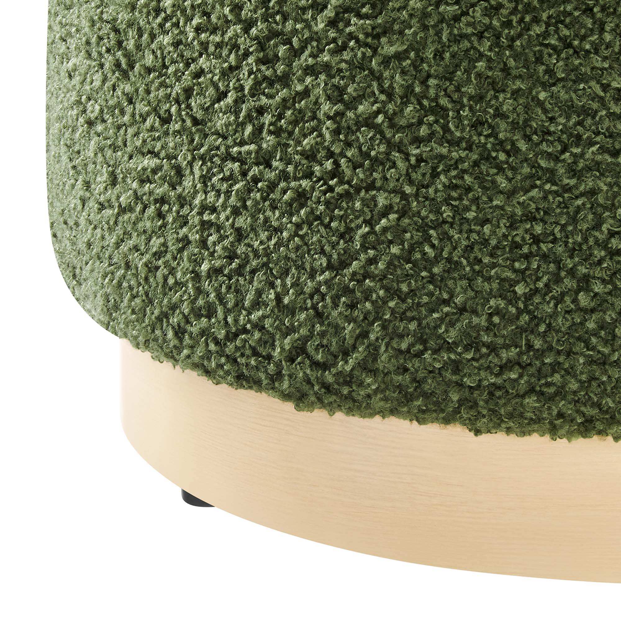 Tilden 16" Round Sherpa Upholstered Ottoman by Modway - Best Buy Furniture