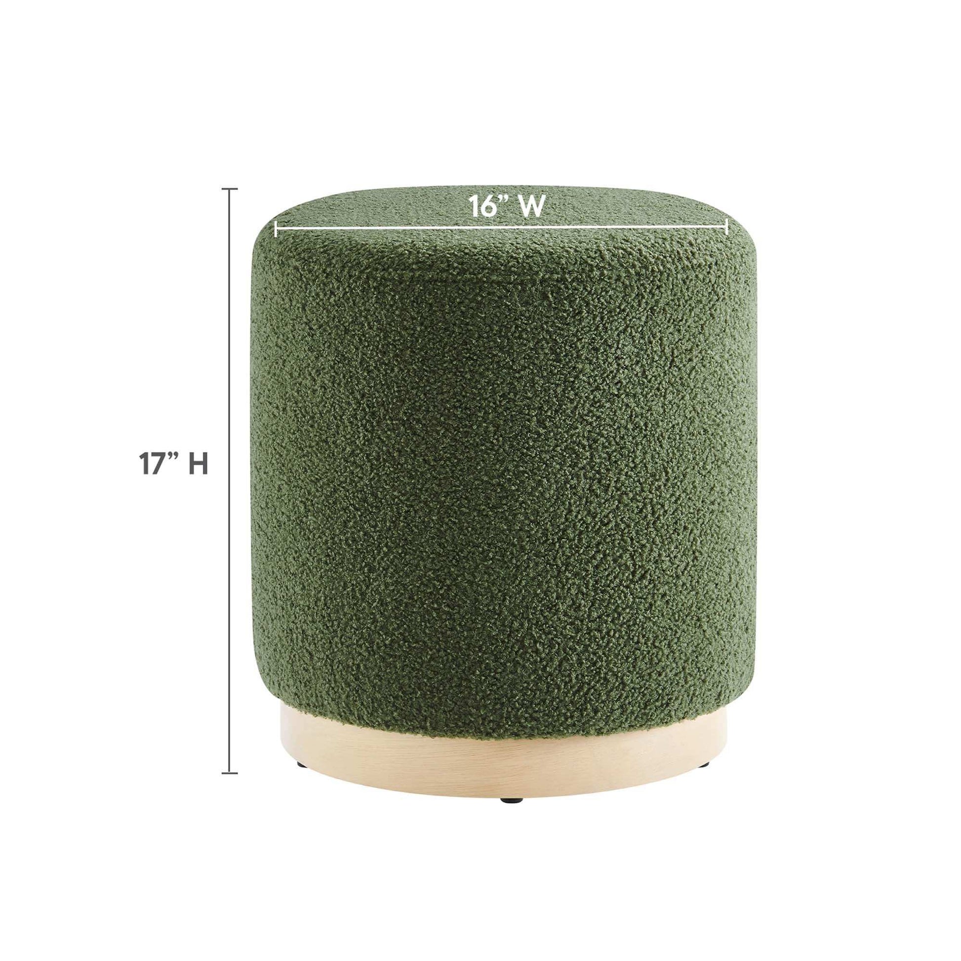 Tilden 16" Round Sherpa Upholstered Ottoman by Modway - Best Buy Furniture