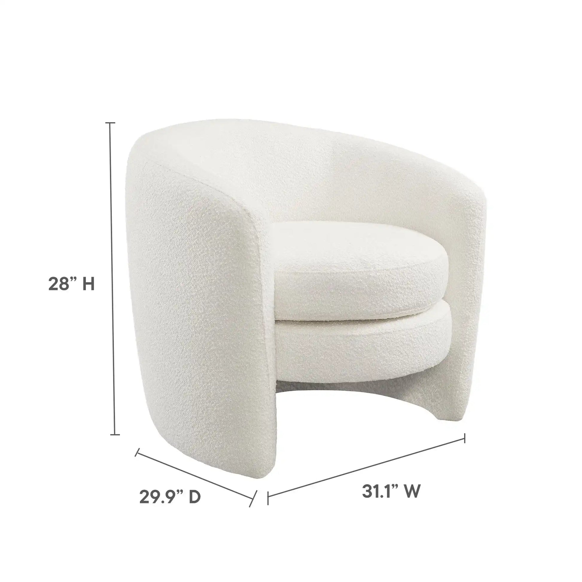 Affinity Upholstered Boucle Fabric Curved Back Armchair by Modway - Best Buy Furniture