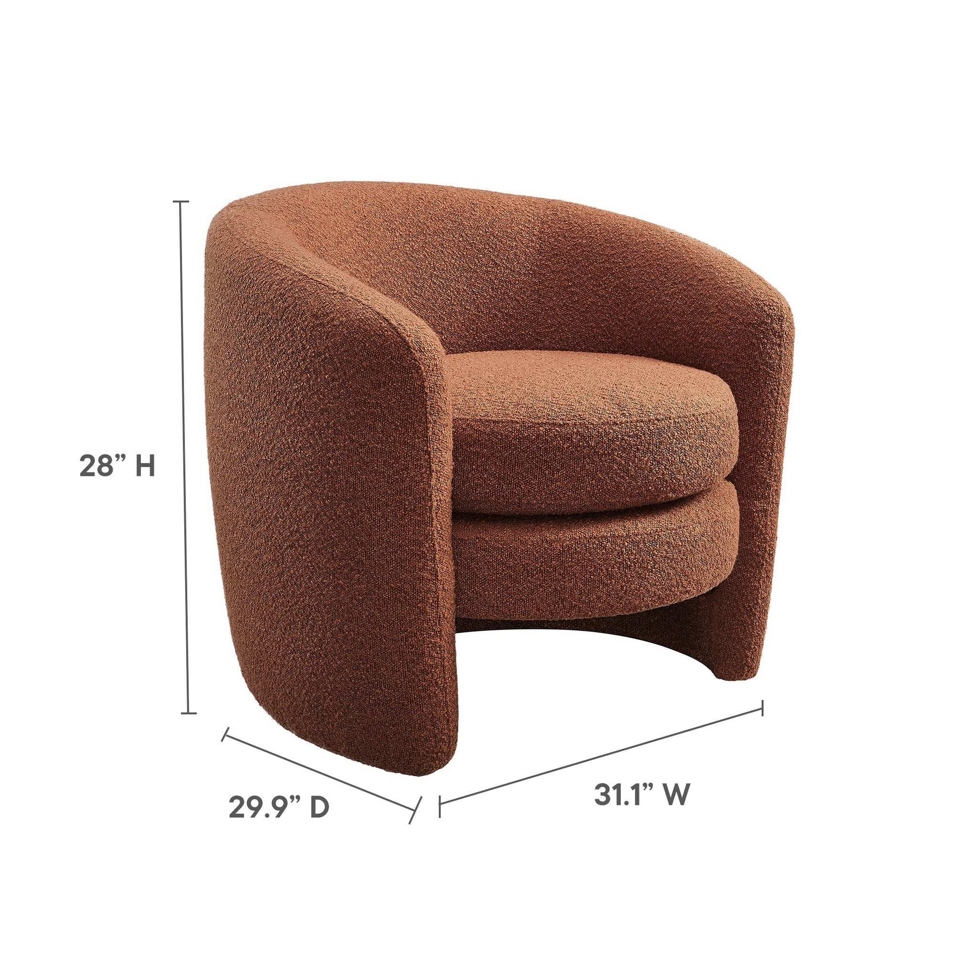 Affinity Upholstered Boucle Fabric Curved Back Armchair by Modway - Best Buy Furniture