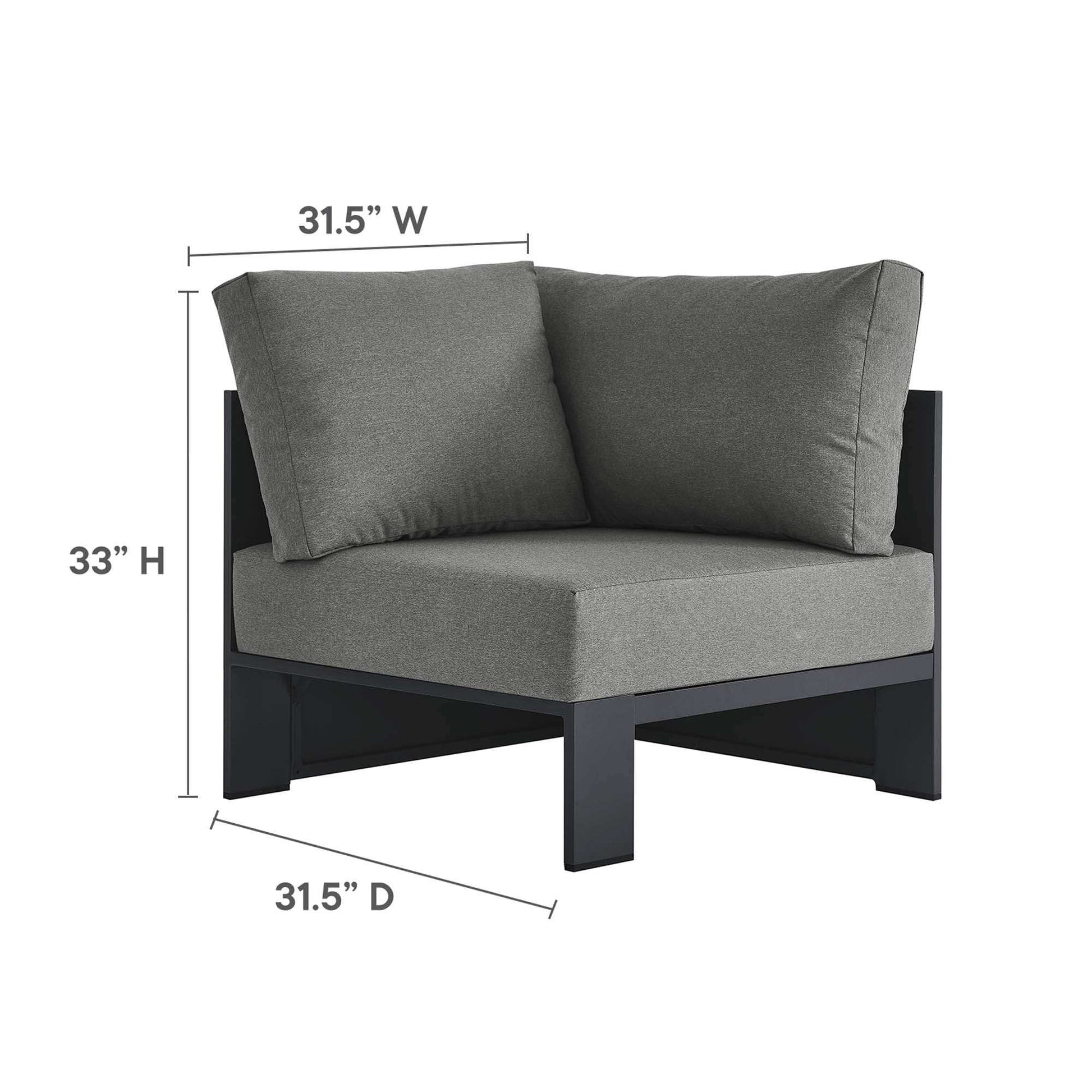 Tahoe 3-Piece Outdoor Patio Powder-Coated Aluminum Sectional Sofa Set by Modway - Best Buy Furniture