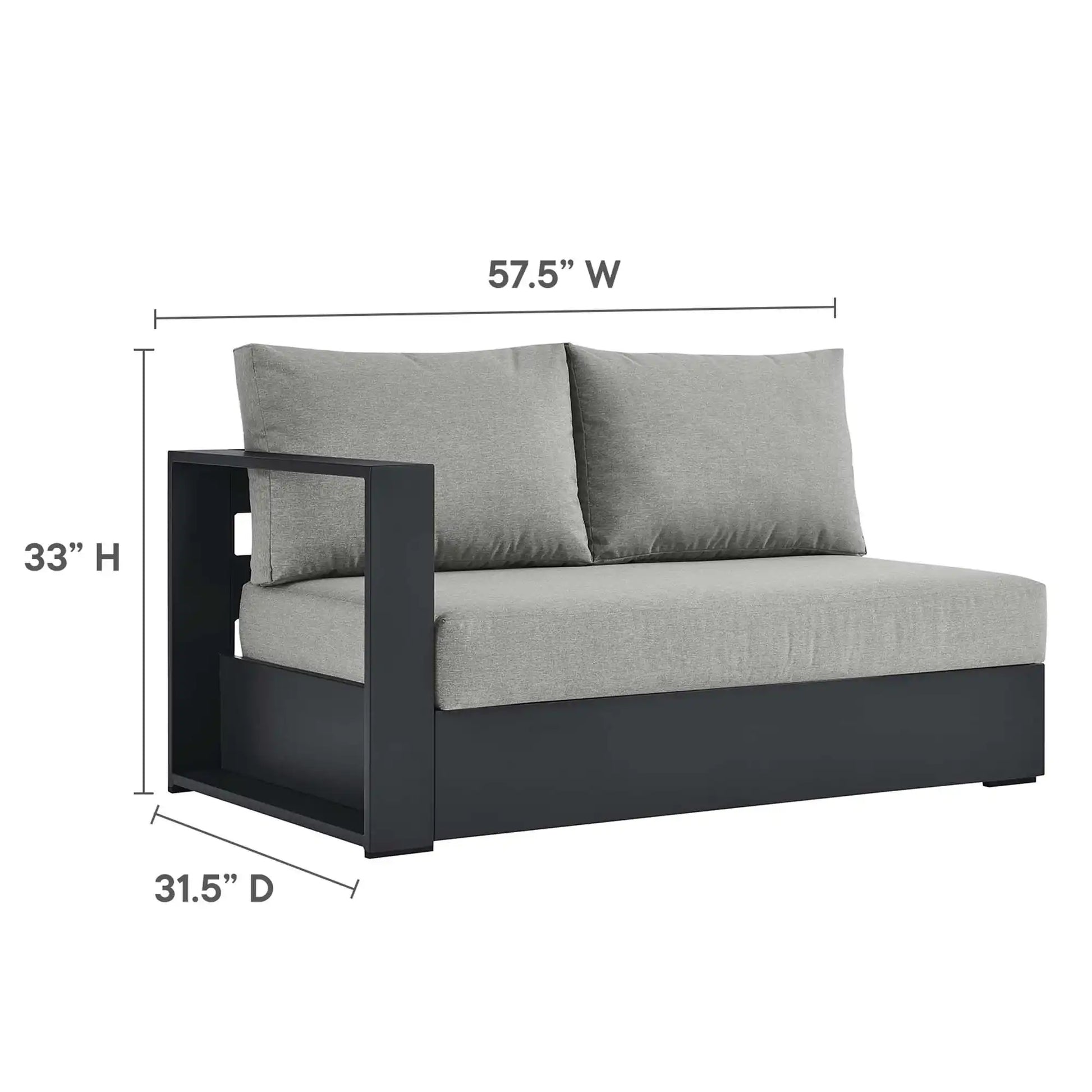Tahoe 3-Piece Outdoor Patio Powder-Coated Aluminum Sectional Sofa Set by Modway - Best Buy Furniture