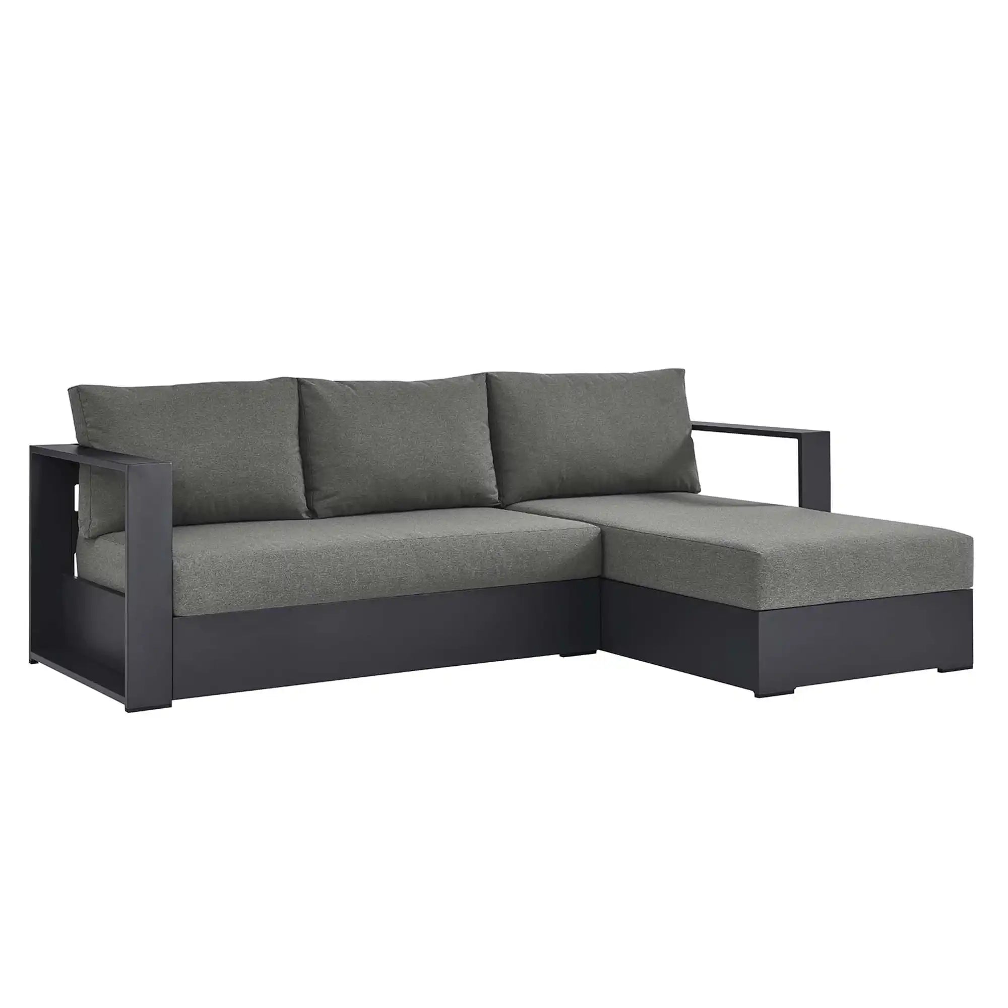Tahoe 2-Piece Outdoor Patio Powder-Coated Aluminum Right-Facing Chaise Sectional Sofa Set by Modway - Best Buy Furniture