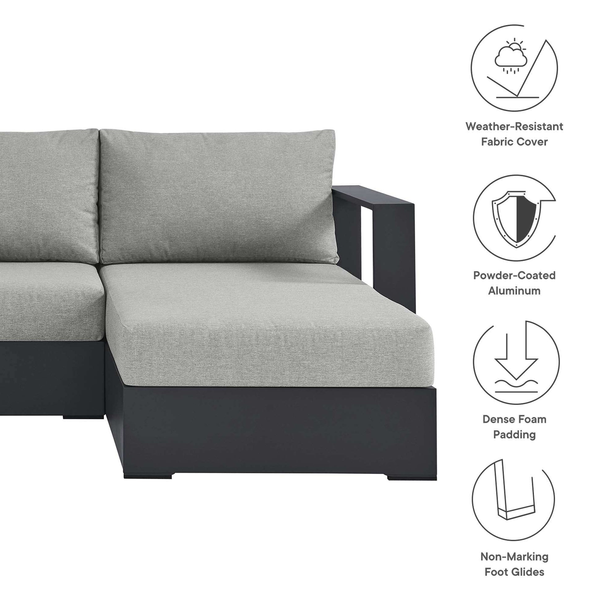 Tahoe 2-Piece Outdoor Patio Powder-Coated Aluminum Right-Facing Chaise Sectional Sofa Set by Modway - Best Buy Furniture