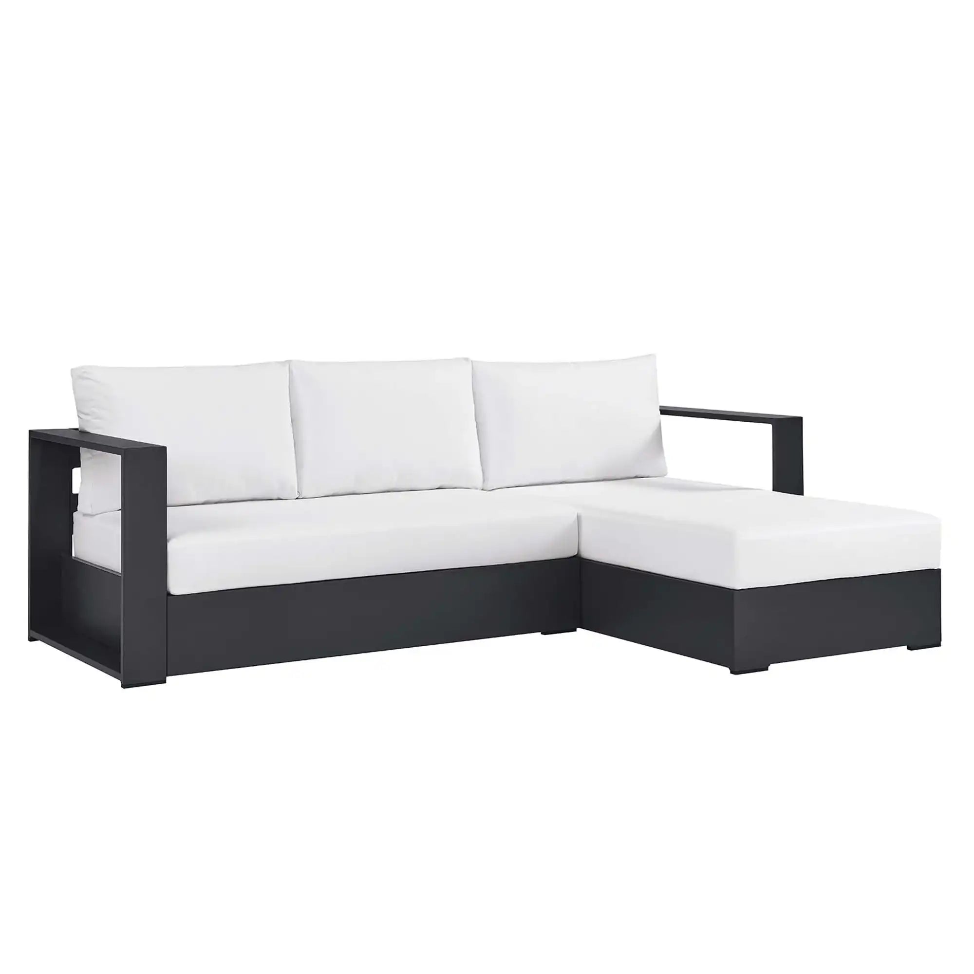Tahoe 2-Piece Outdoor Patio Powder-Coated Aluminum Right-Facing Chaise Sectional Sofa Set by Modway - Best Buy Furniture