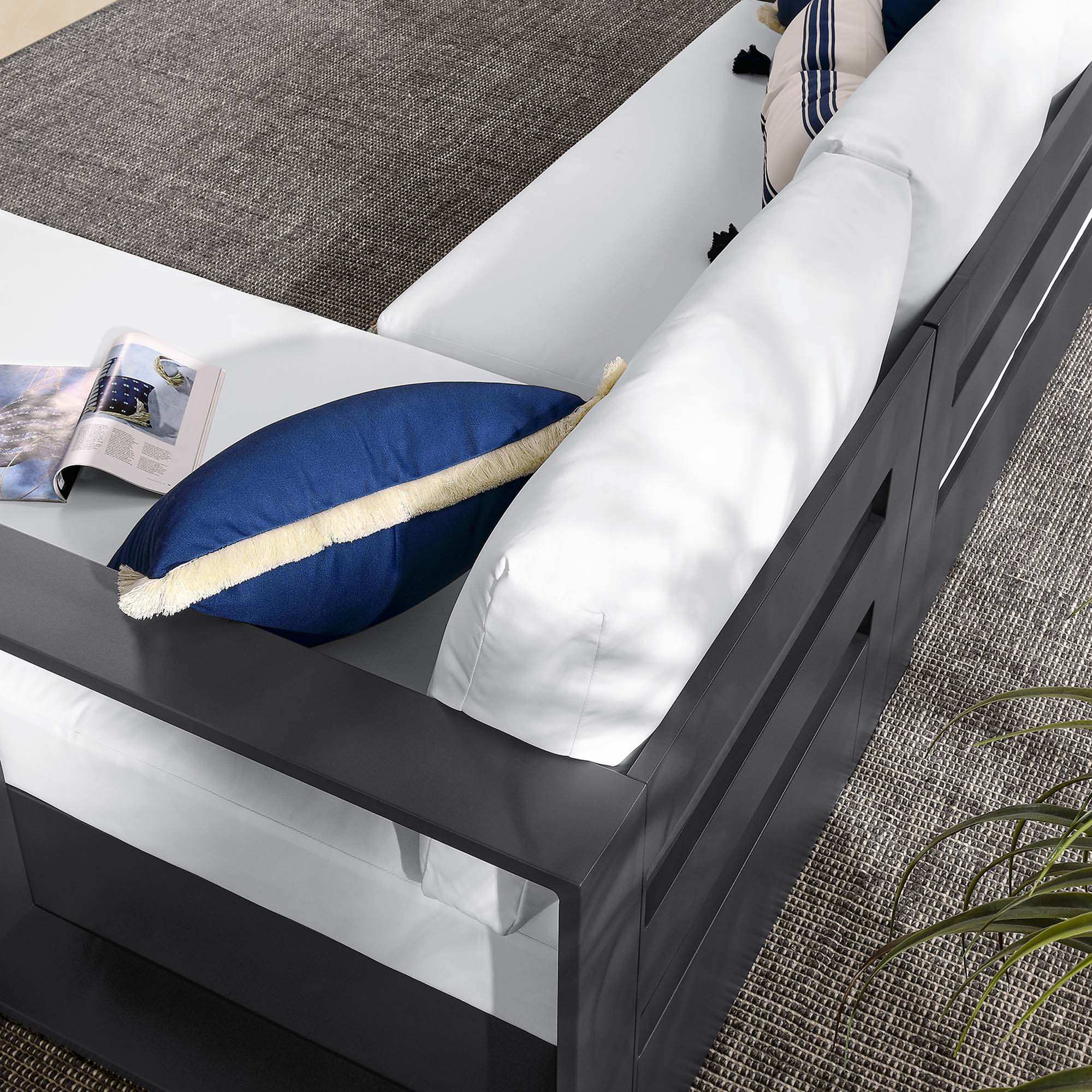 Tahoe 2-Piece Outdoor Patio Powder-Coated Aluminum Right-Facing Chaise Sectional Sofa Set by Modway - Best Buy Furniture