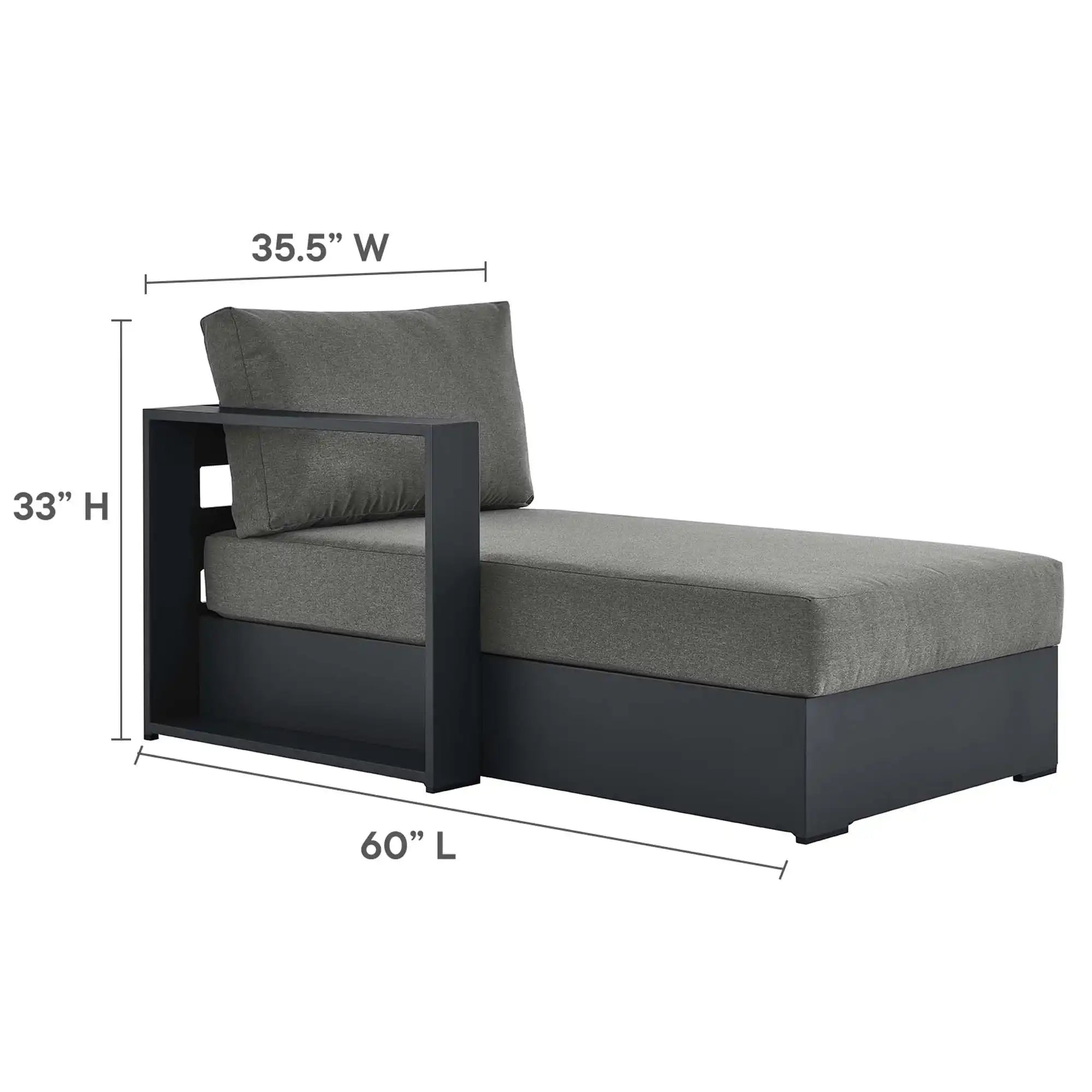 Tahoe 2-Piece Outdoor Patio Powder-Coated Aluminum Left-Facing Chaise Sectional Sofa Set by Modway - Best Buy Furniture