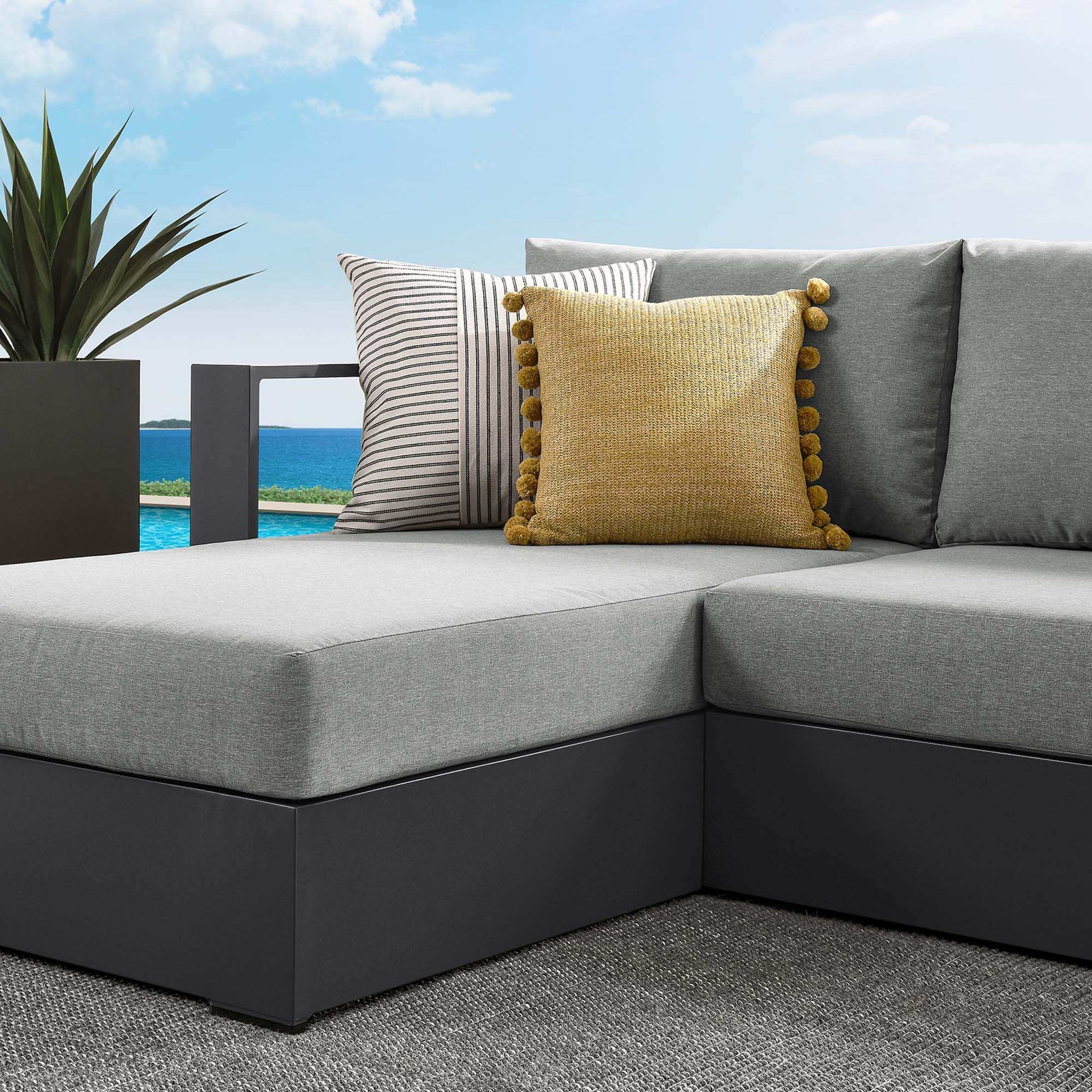 Tahoe 2-Piece Outdoor Patio Powder-Coated Aluminum Left-Facing Chaise Sectional Sofa Set by Modway - Best Buy Furniture