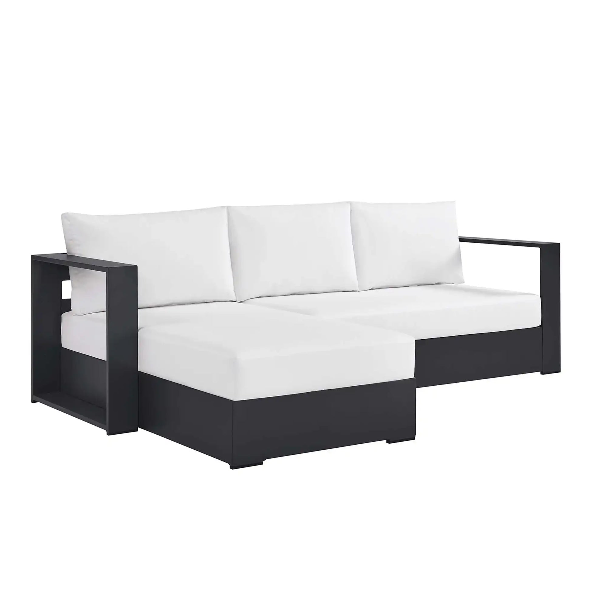 Tahoe 2-Piece Outdoor Patio Powder-Coated Aluminum Left-Facing Chaise Sectional Sofa Set by Modway - Best Buy Furniture