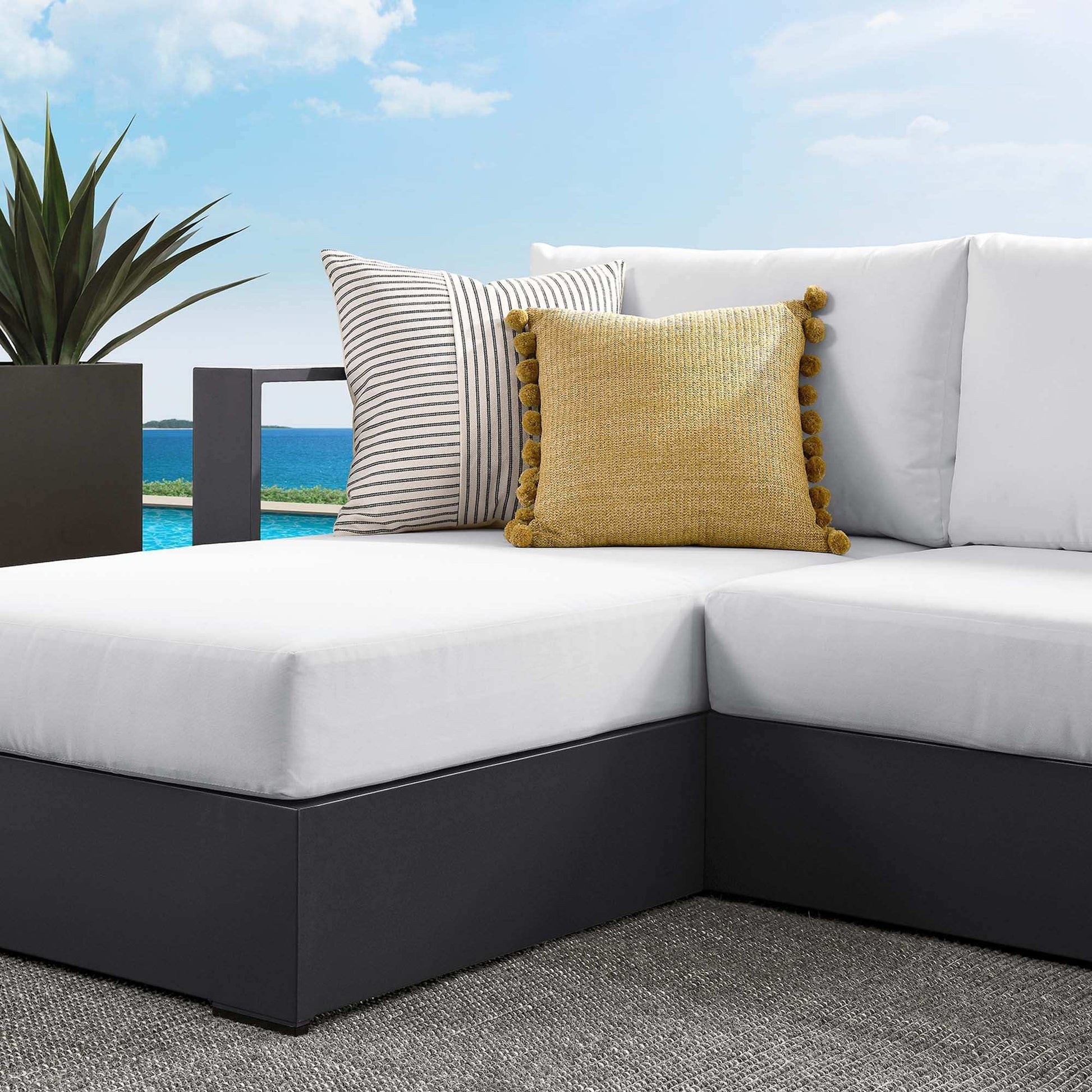 Tahoe 2-Piece Outdoor Patio Powder-Coated Aluminum Left-Facing Chaise Sectional Sofa Set by Modway - Best Buy Furniture