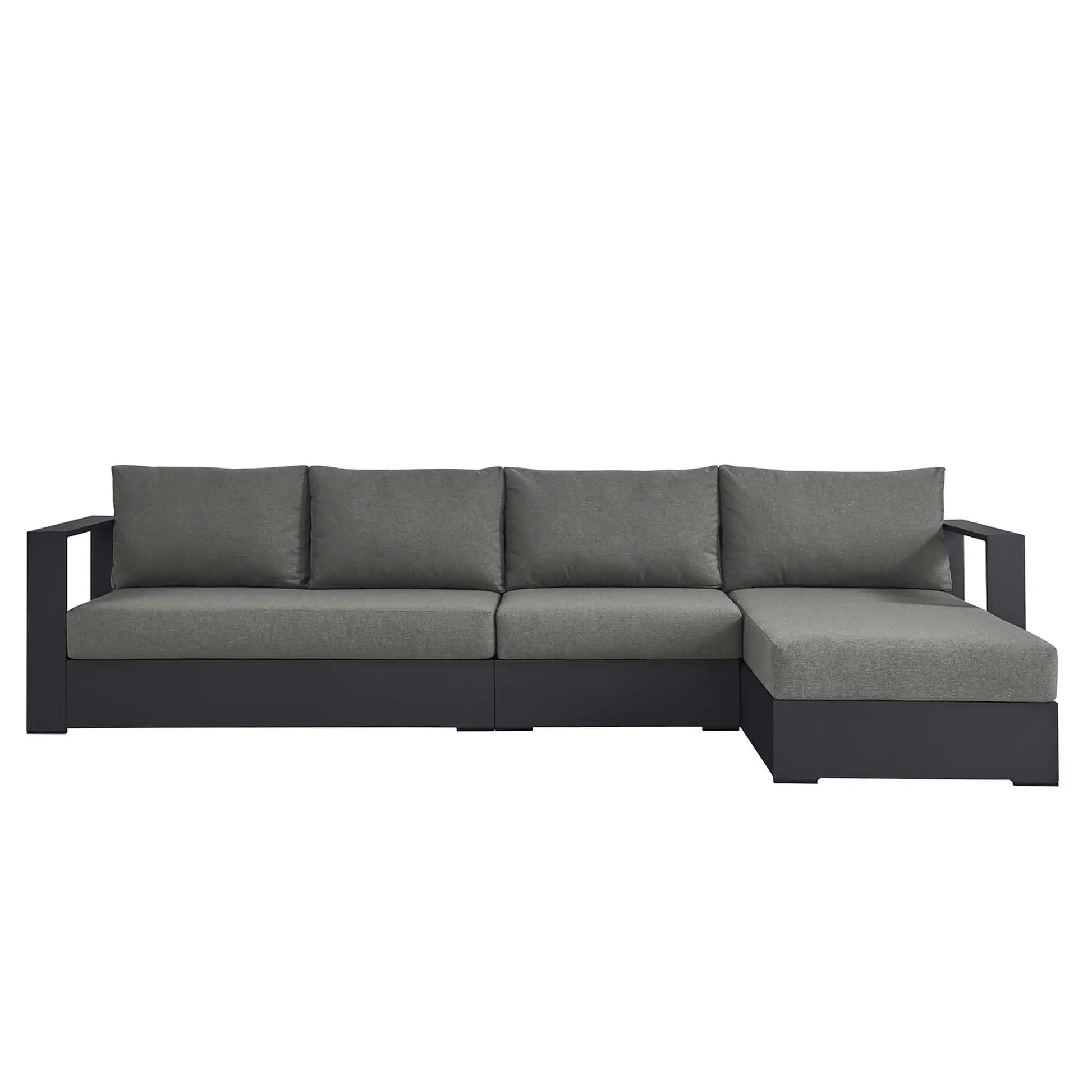 Tahoe 3-Piece Outdoor Patio Powder-Coated Aluminum Right-Facing Chaise Sectional Sofa Set by Modway - Best Buy Furniture
