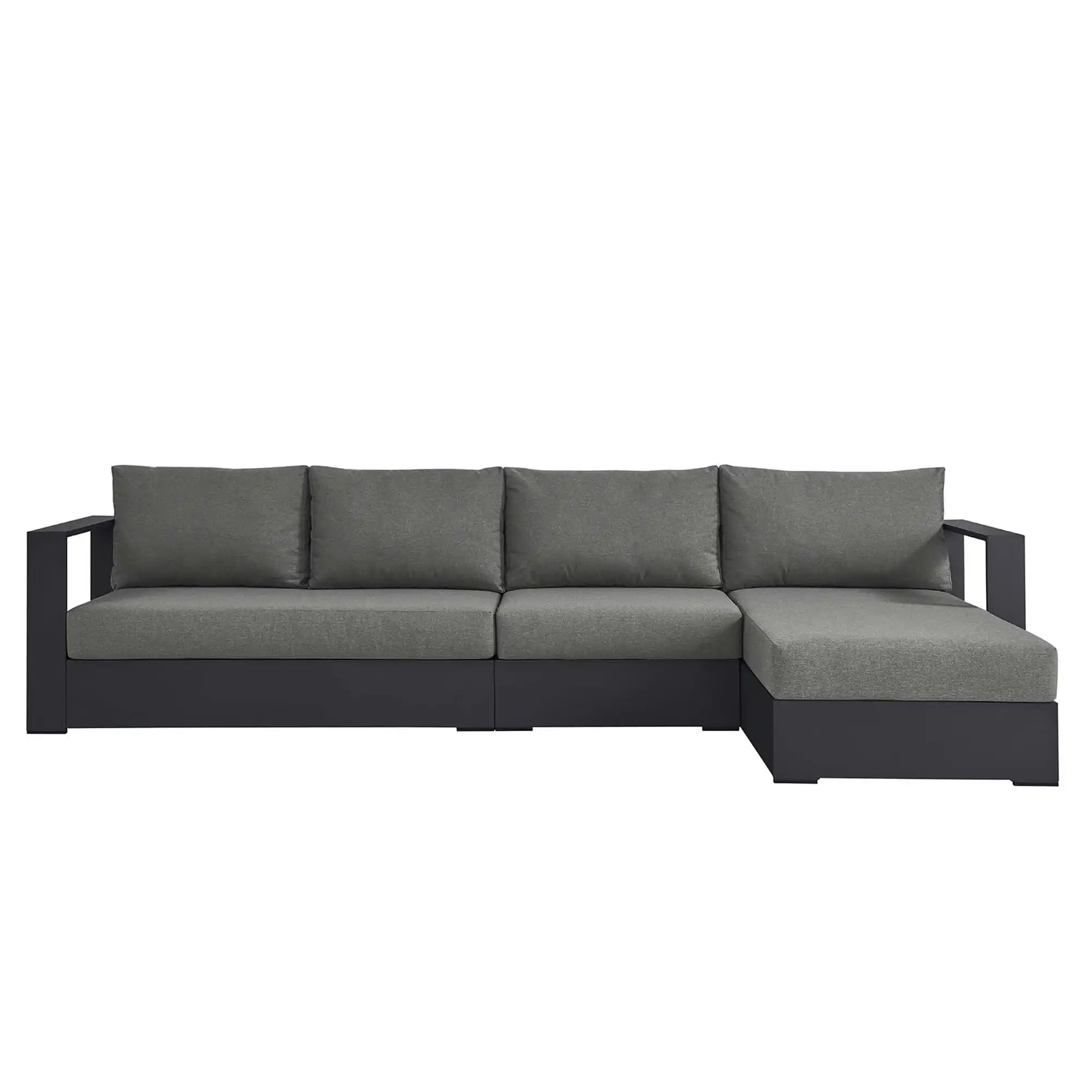 Tahoe 3-Piece Outdoor Patio Powder-Coated Aluminum Right-Facing Chaise Sectional Sofa Set by Modway - Best Buy Furniture