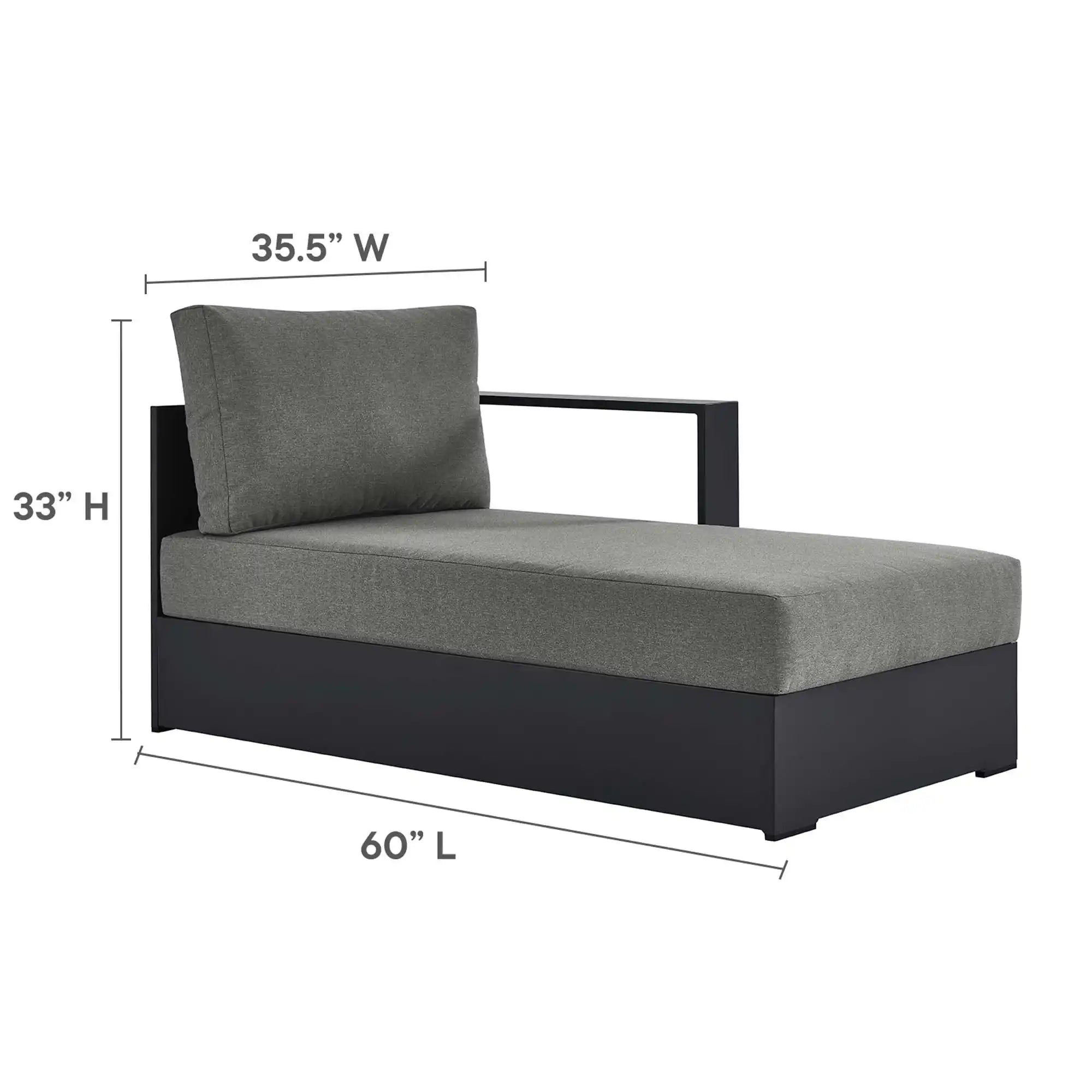 Tahoe 3-Piece Outdoor Patio Powder-Coated Aluminum Right-Facing Chaise Sectional Sofa Set by Modway - Best Buy Furniture