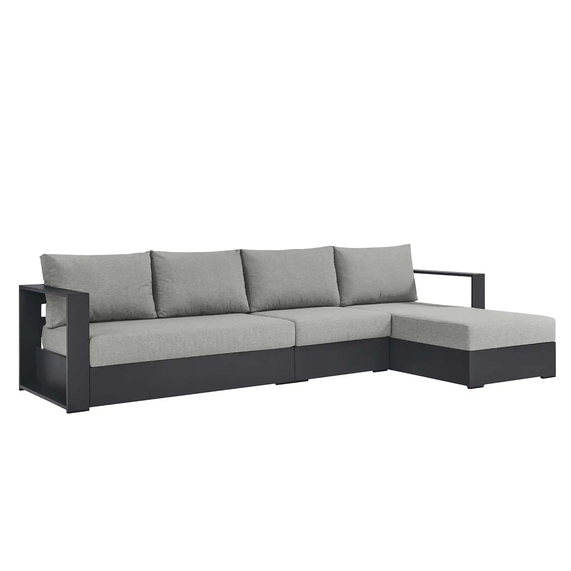 Tahoe 3-Piece Outdoor Patio Powder-Coated Aluminum Right-Facing Chaise Sectional Sofa Set by Modway - Best Buy Furniture