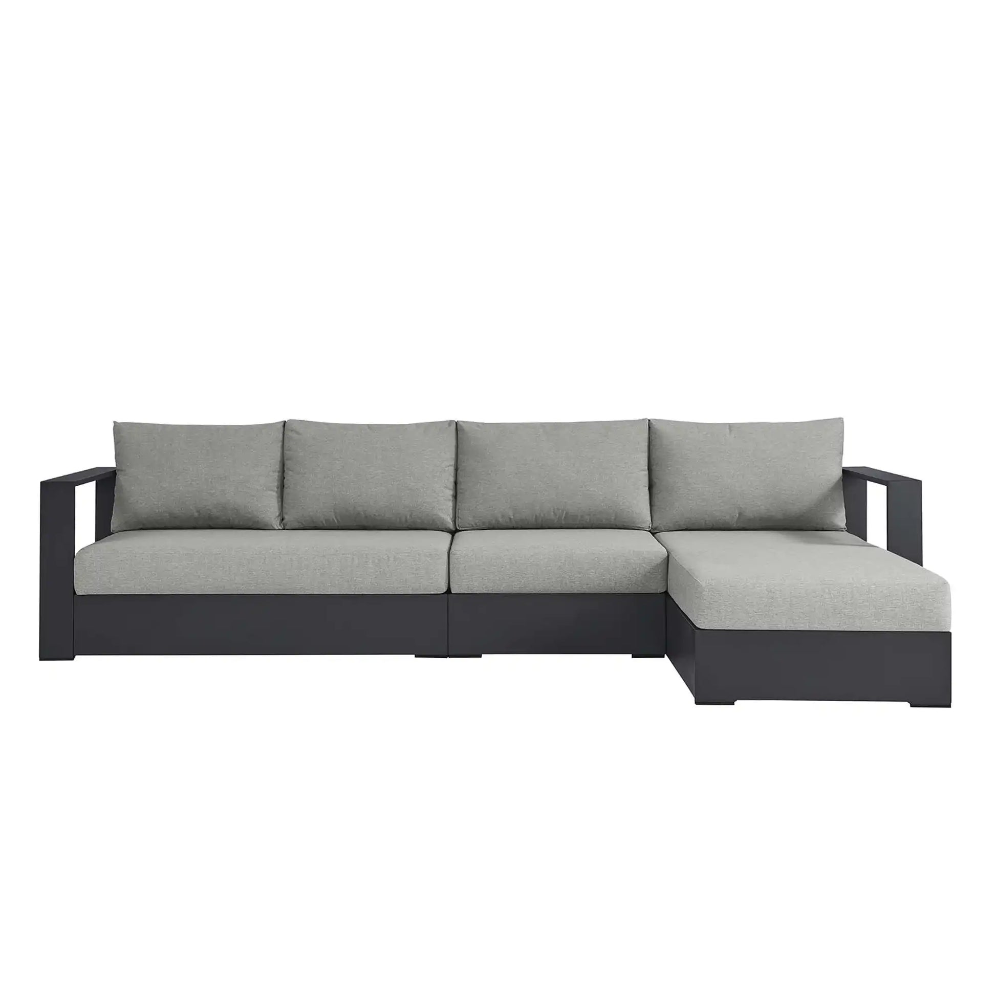 Tahoe 3-Piece Outdoor Patio Powder-Coated Aluminum Right-Facing Chaise Sectional Sofa Set by Modway - Best Buy Furniture