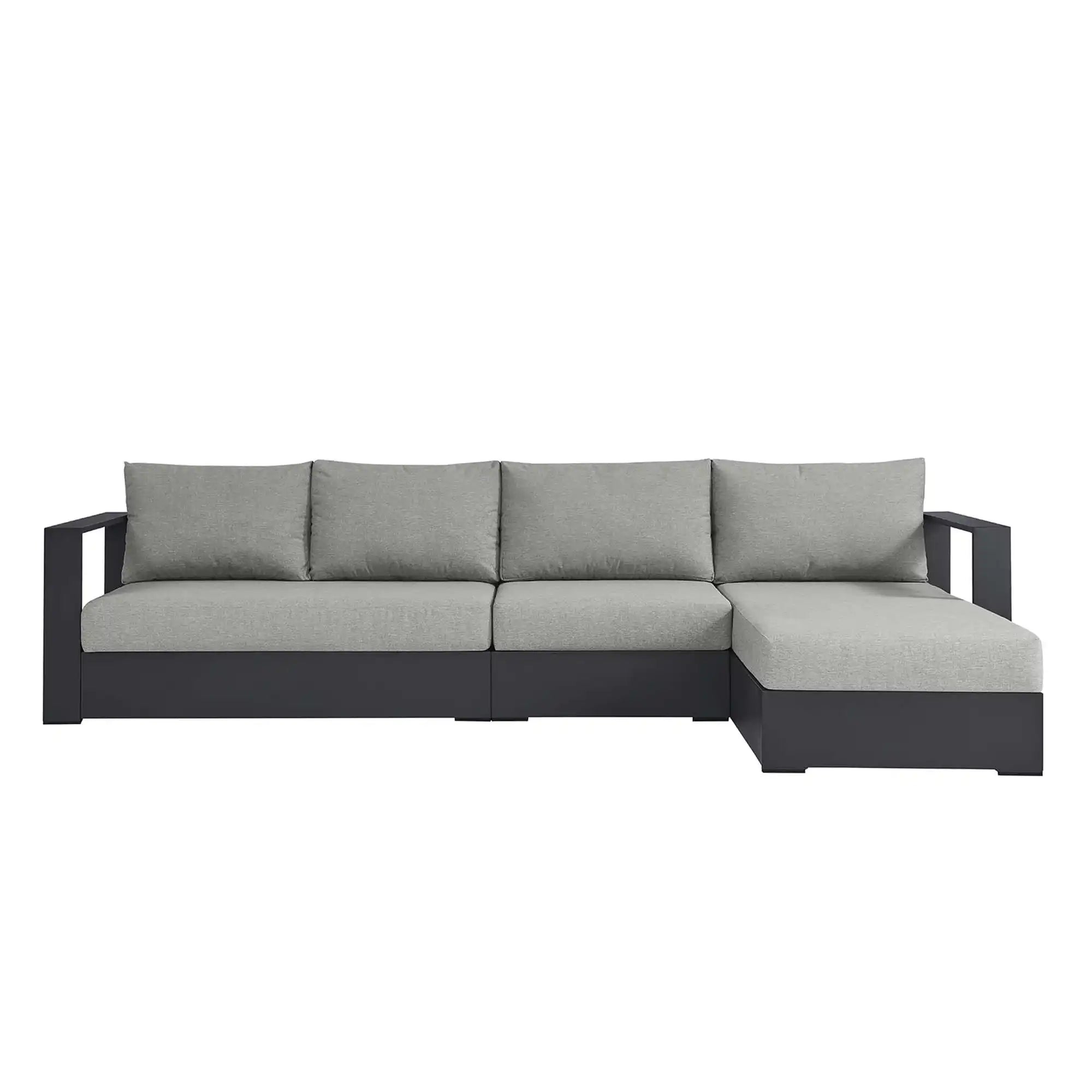 Tahoe 3-Piece Outdoor Patio Powder-Coated Aluminum Right-Facing Chaise Sectional Sofa Set by Modway - Best Buy Furniture