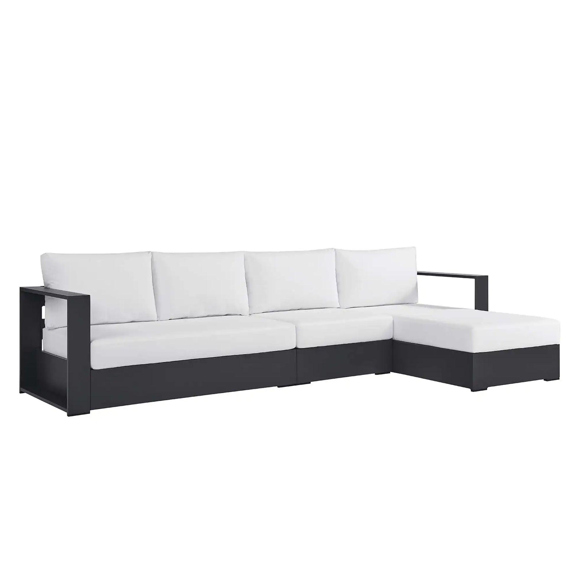 Tahoe 3-Piece Outdoor Patio Powder-Coated Aluminum Right-Facing Chaise Sectional Sofa Set by Modway - Best Buy Furniture