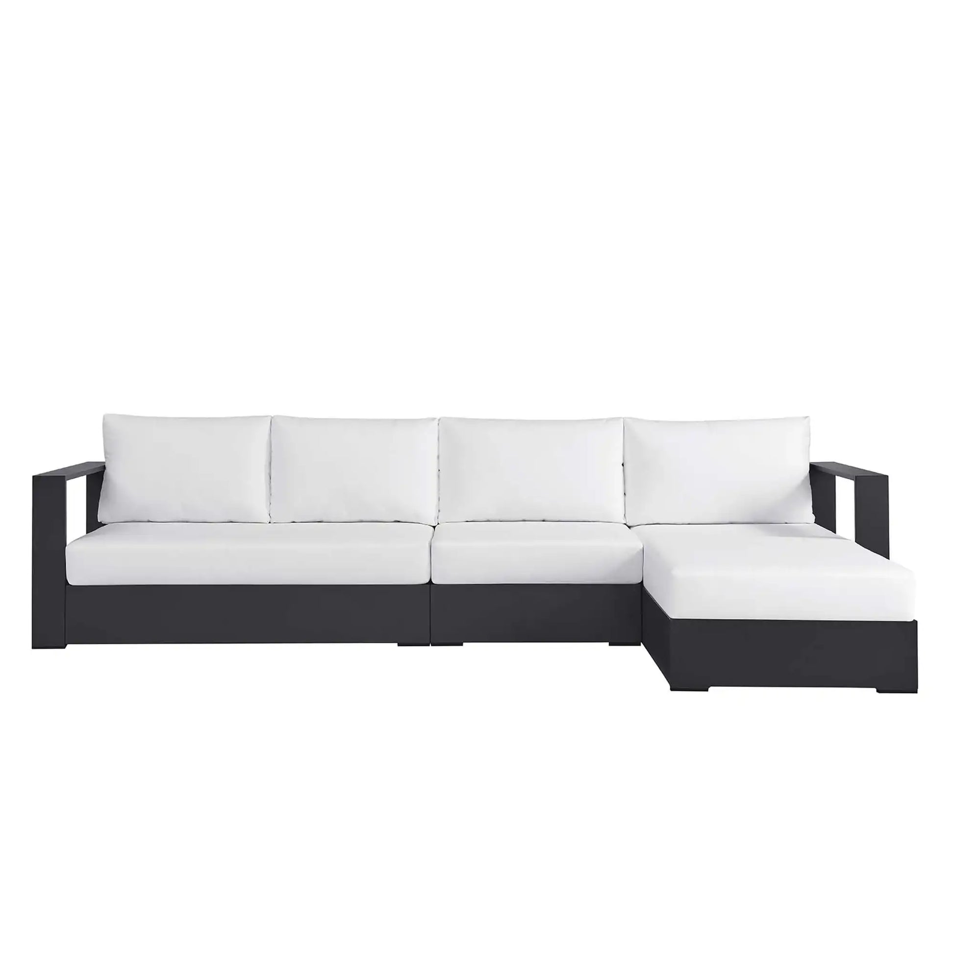 Tahoe 3-Piece Outdoor Patio Powder-Coated Aluminum Right-Facing Chaise Sectional Sofa Set by Modway - Best Buy Furniture