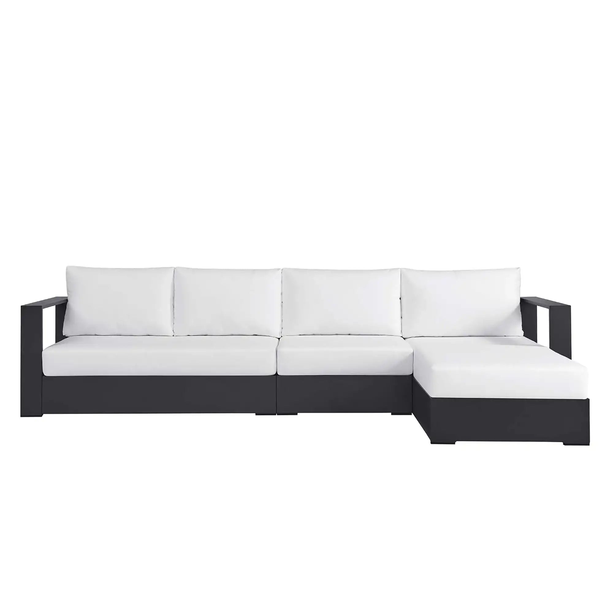 Tahoe 3-Piece Outdoor Patio Powder-Coated Aluminum Right-Facing Chaise Sectional Sofa Set by Modway - Best Buy Furniture