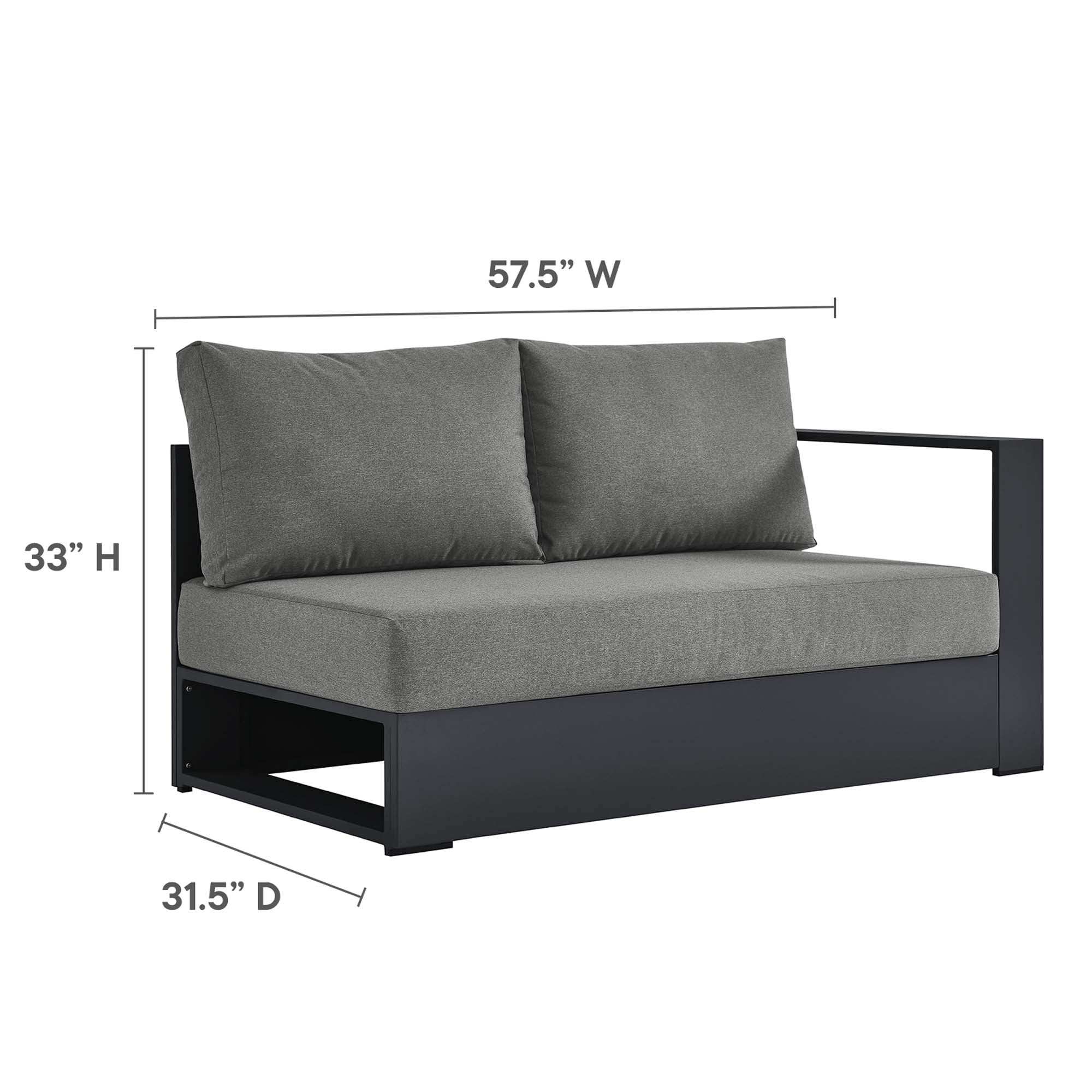 Tahoe 3-Piece Outdoor Patio Powder-Coated Aluminum Left-Facing Chaise Sectional Sofa Set by Modway - Best Buy Furniture