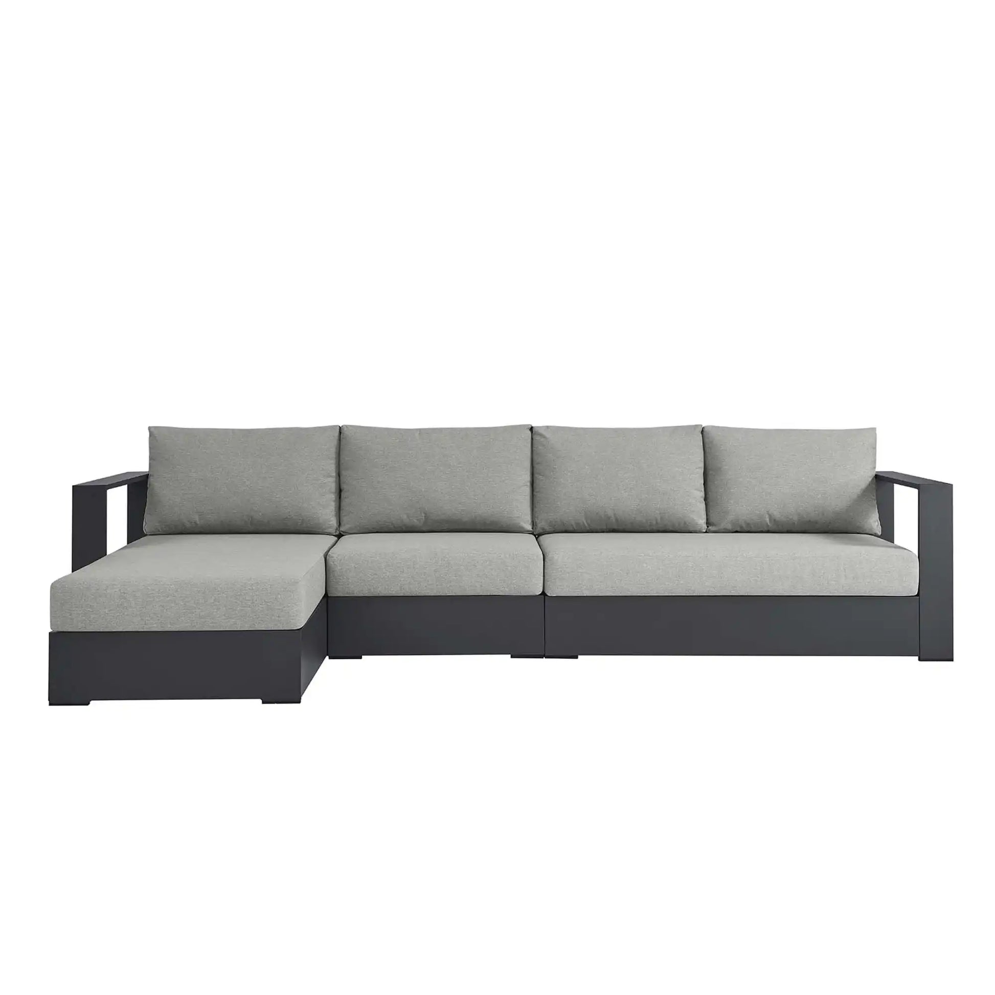 Tahoe 3-Piece Outdoor Patio Powder-Coated Aluminum Left-Facing Chaise Sectional Sofa Set by Modway - Best Buy Furniture