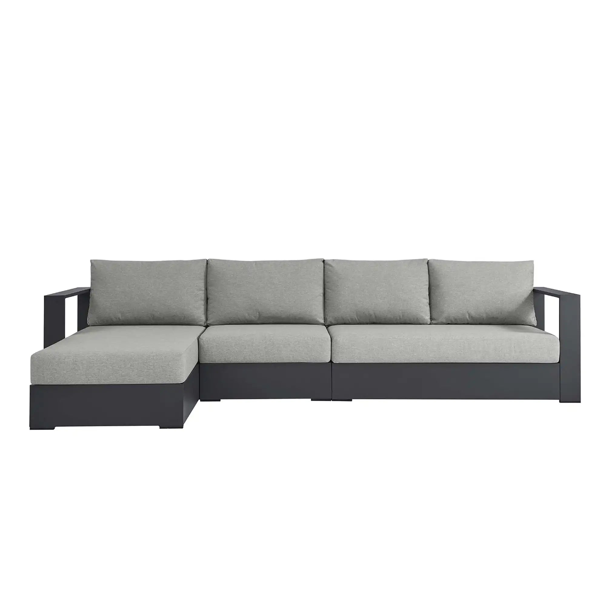 Tahoe 3-Piece Outdoor Patio Powder-Coated Aluminum Left-Facing Chaise Sectional Sofa Set by Modway - Best Buy Furniture