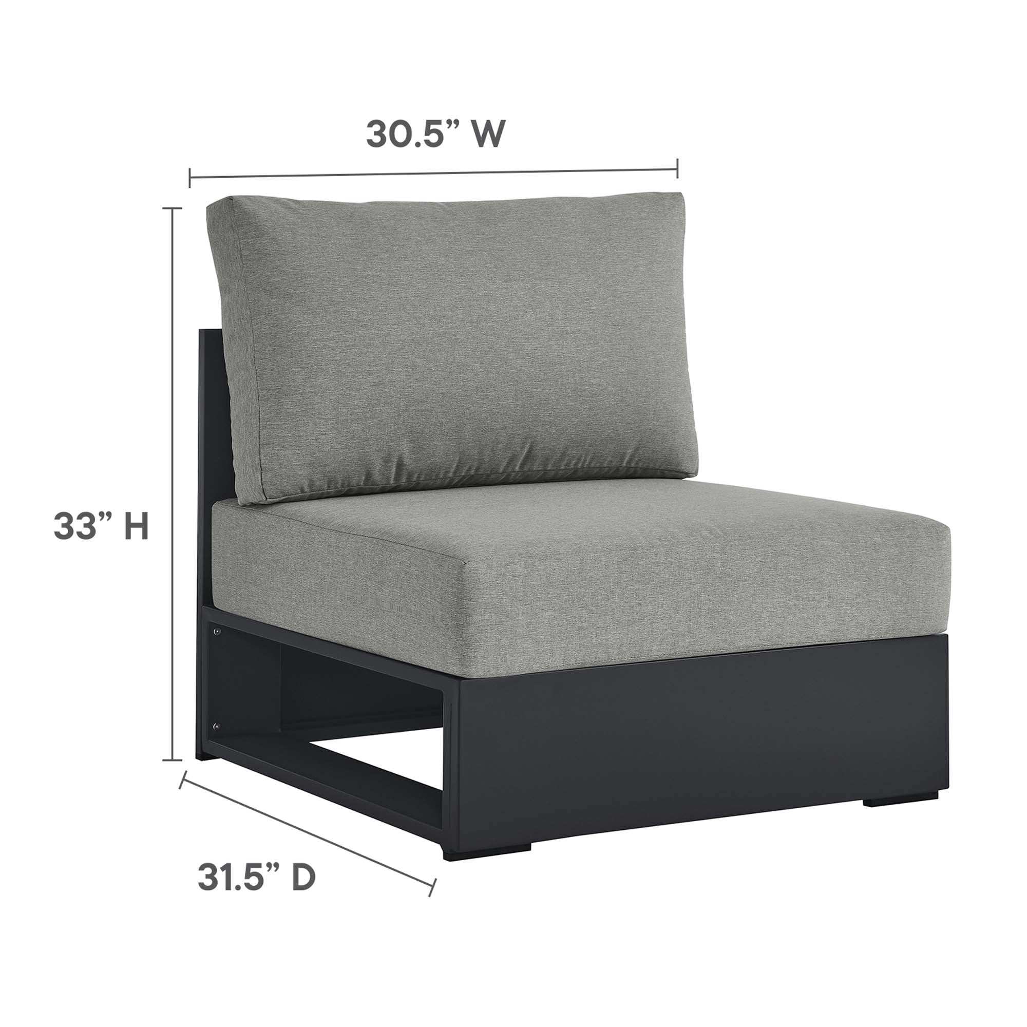 Tahoe 3-Piece Outdoor Patio Powder-Coated Aluminum Left-Facing Chaise Sectional Sofa Set by Modway - Best Buy Furniture