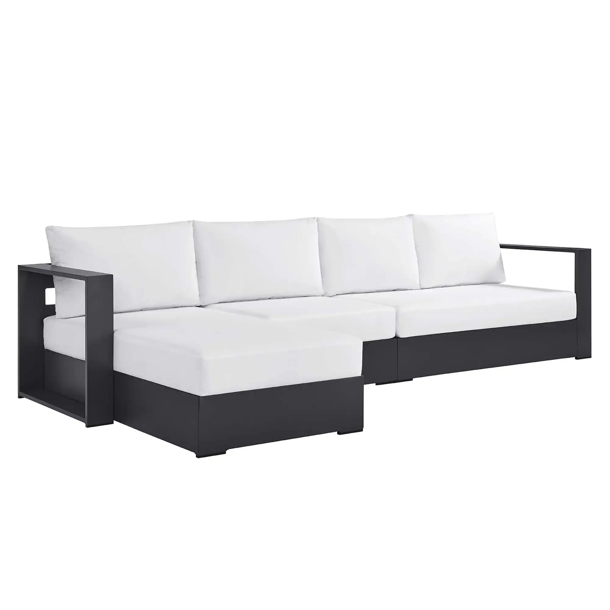 Tahoe 3-Piece Outdoor Patio Powder-Coated Aluminum Left-Facing Chaise Sectional Sofa Set by Modway - Best Buy Furniture