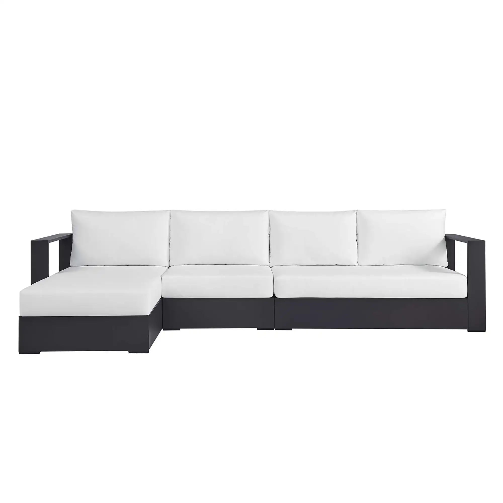 Tahoe 3-Piece Outdoor Patio Powder-Coated Aluminum Left-Facing Chaise Sectional Sofa Set by Modway - Best Buy Furniture