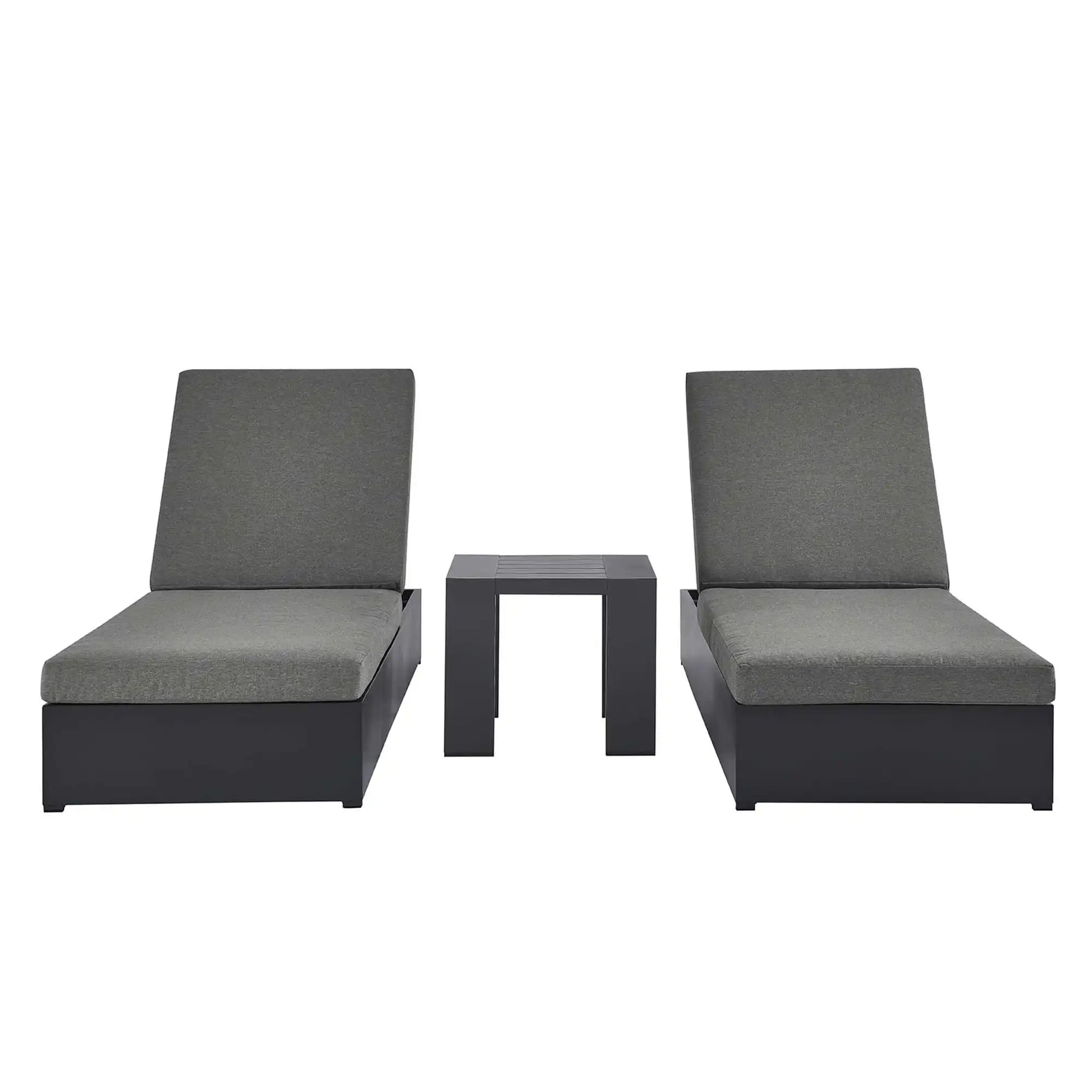 Tahoe 3-Piece Outdoor Patio Powder-Coated Aluminum Chaise Lounge Set by Modway - Best Buy Furniture