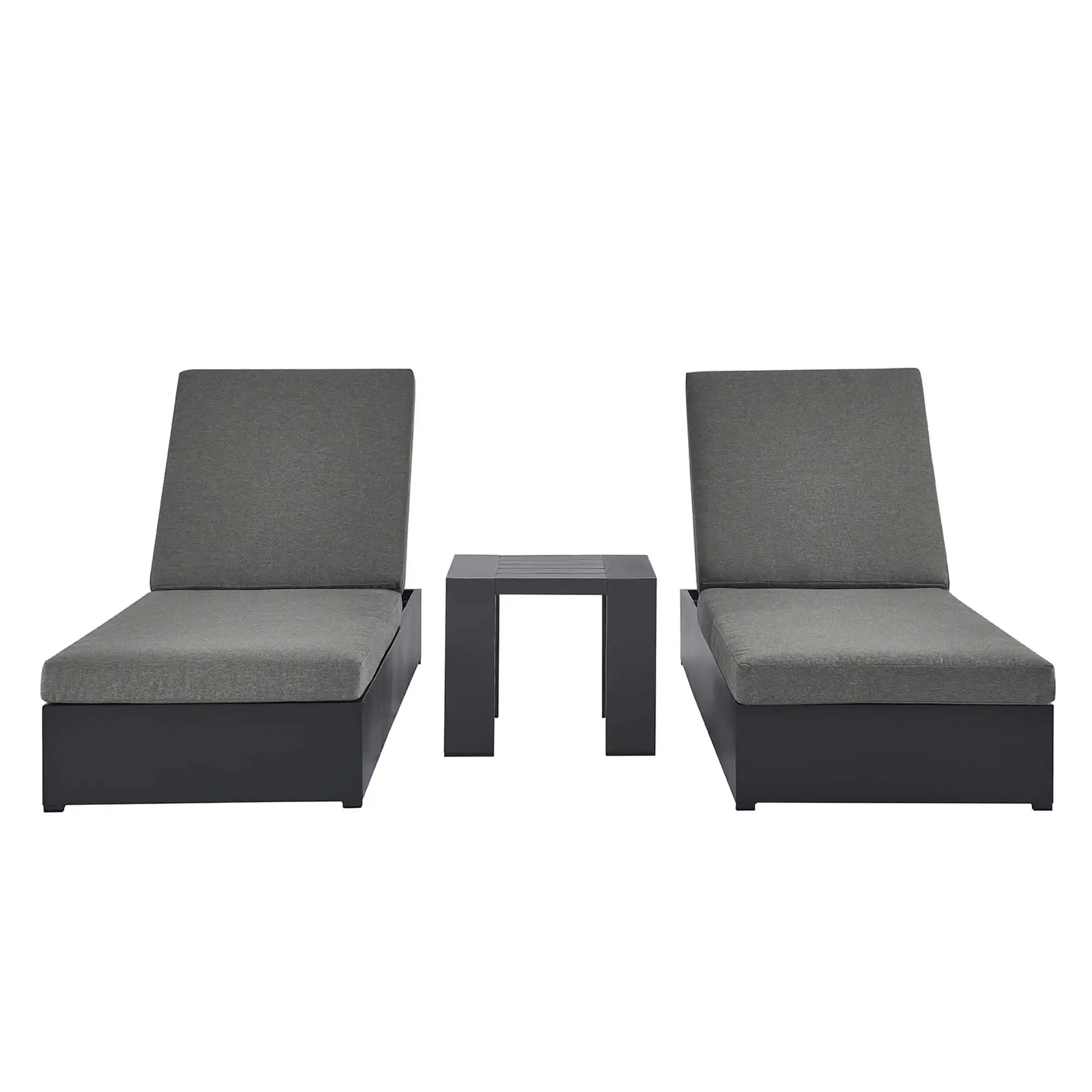 Tahoe 3-Piece Outdoor Patio Powder-Coated Aluminum Chaise Lounge Set by Modway - Best Buy Furniture