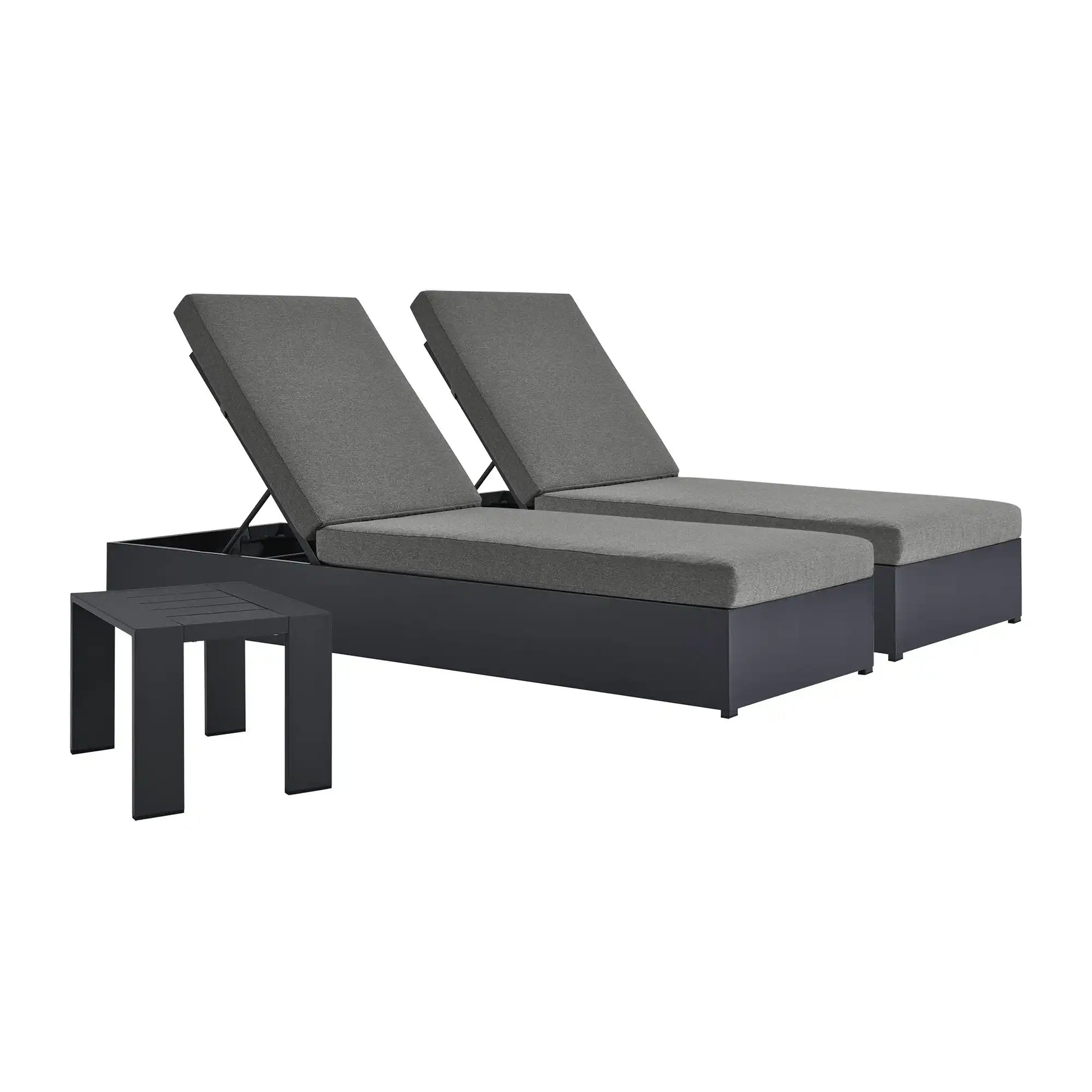 Tahoe 3-Piece Outdoor Patio Powder-Coated Aluminum Chaise Lounge Set by Modway - Best Buy Furniture