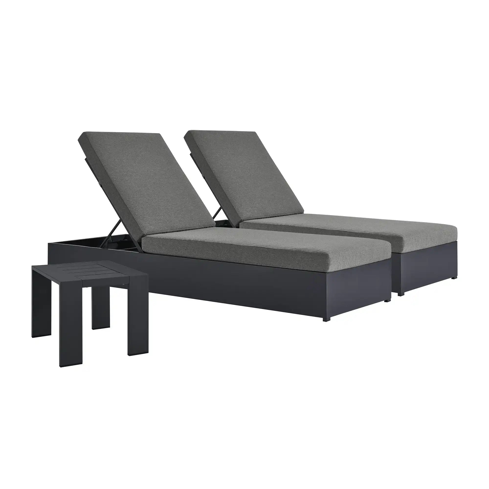 Tahoe 3-Piece Outdoor Patio Powder-Coated Aluminum Chaise Lounge Set by Modway - Best Buy Furniture