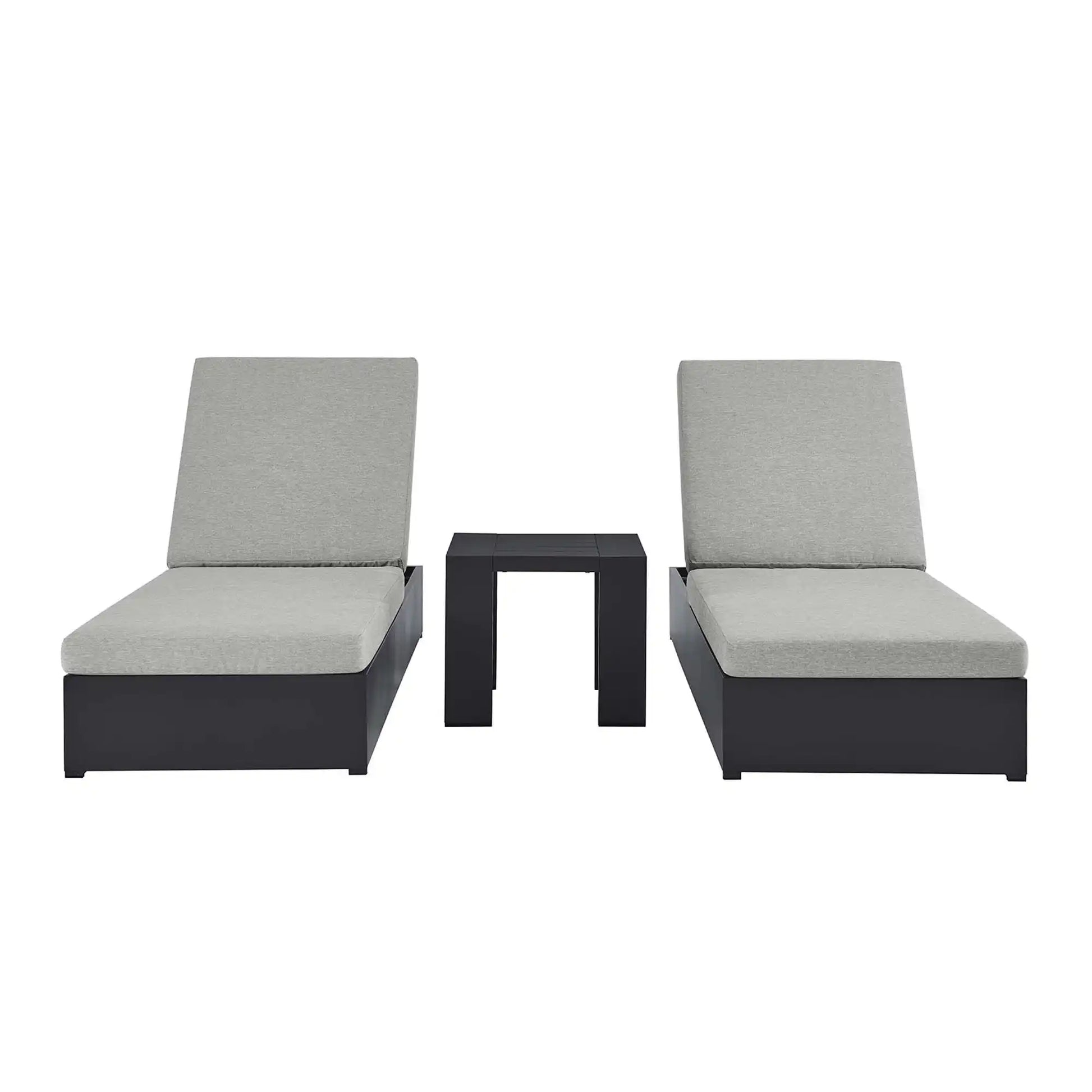 Tahoe 3-Piece Outdoor Patio Powder-Coated Aluminum Chaise Lounge Set by Modway - Best Buy Furniture
