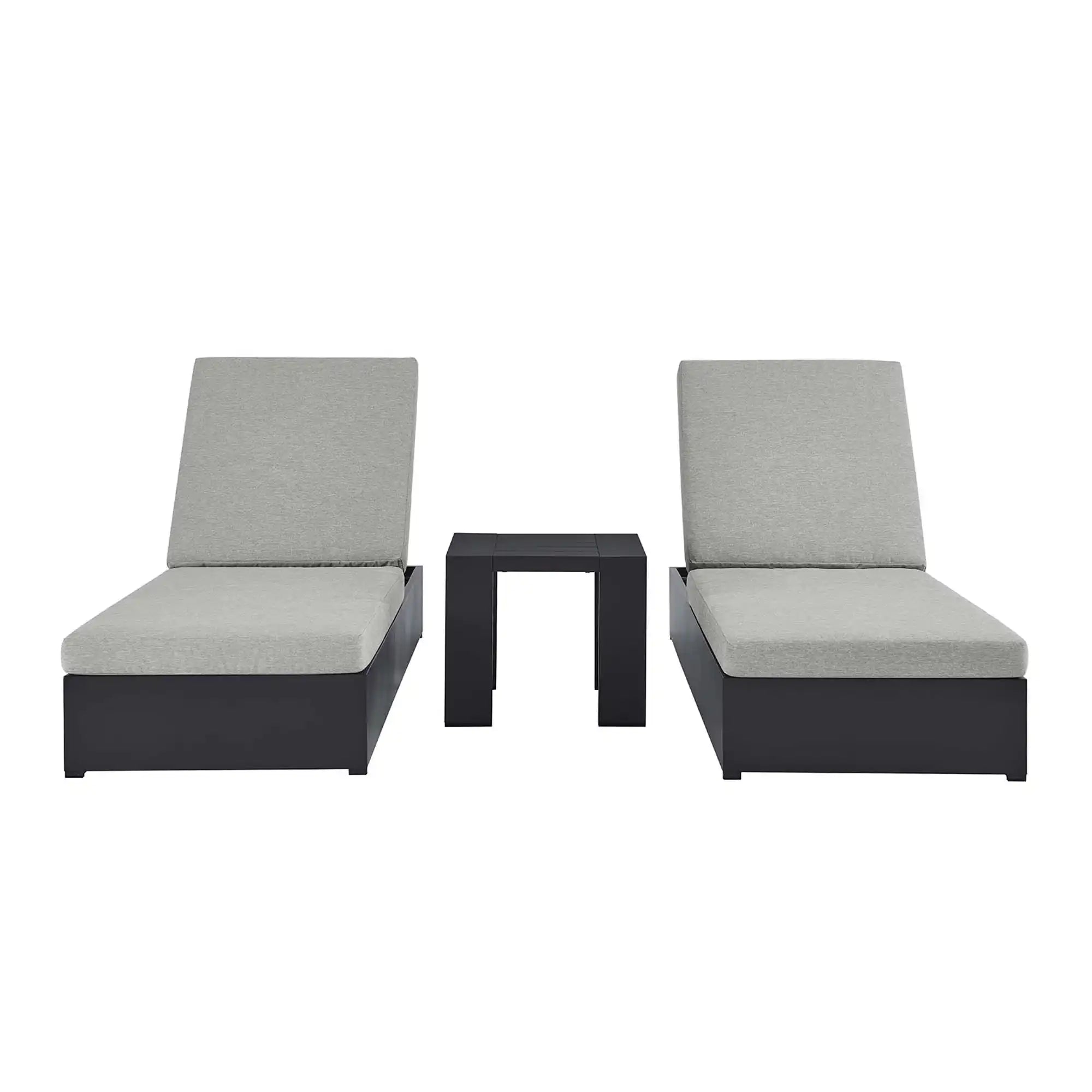 Tahoe 3-Piece Outdoor Patio Powder-Coated Aluminum Chaise Lounge Set by Modway - Best Buy Furniture