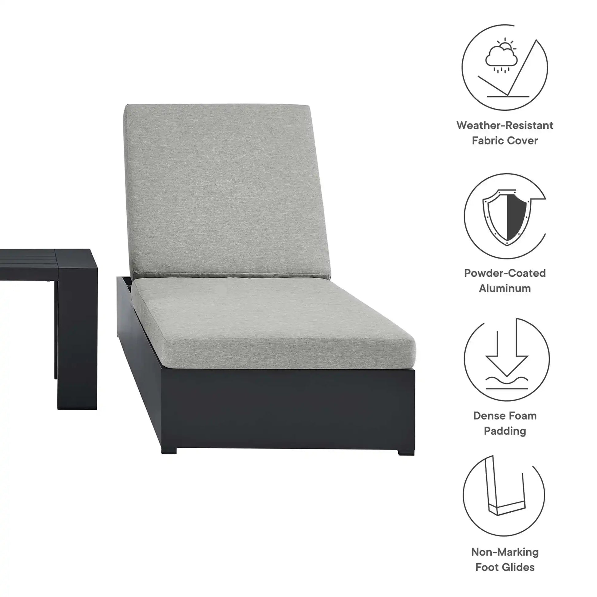 Tahoe 3-Piece Outdoor Patio Powder-Coated Aluminum Chaise Lounge Set by Modway - Best Buy Furniture