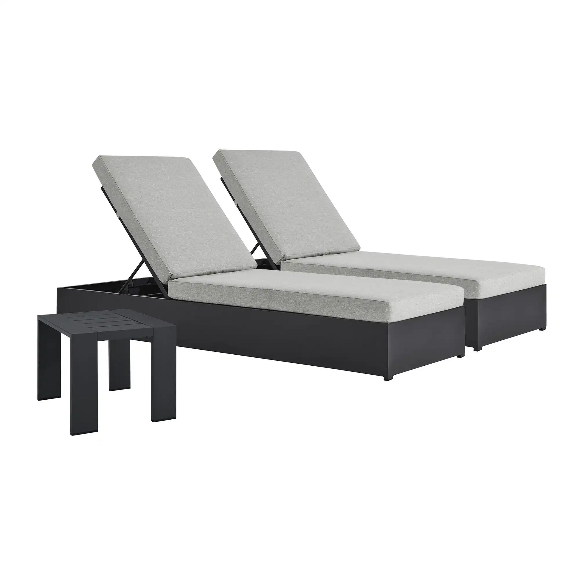 Tahoe 3-Piece Outdoor Patio Powder-Coated Aluminum Chaise Lounge Set by Modway - Best Buy Furniture