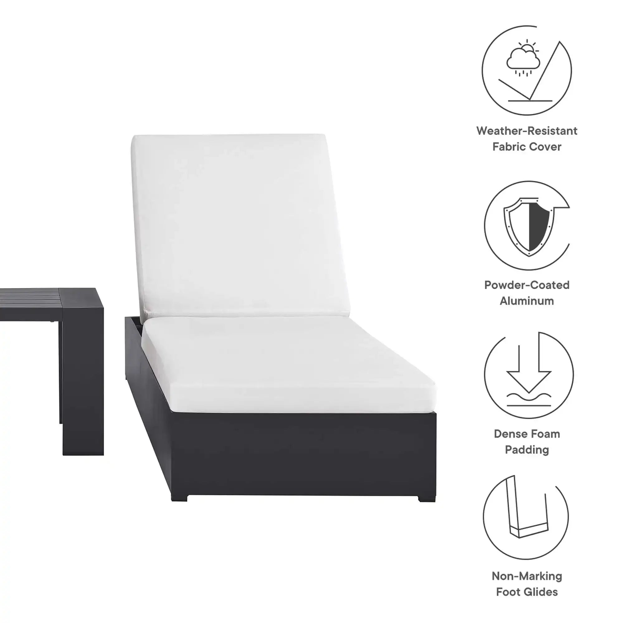 Tahoe 3-Piece Outdoor Patio Powder-Coated Aluminum Chaise Lounge Set by Modway - Best Buy Furniture