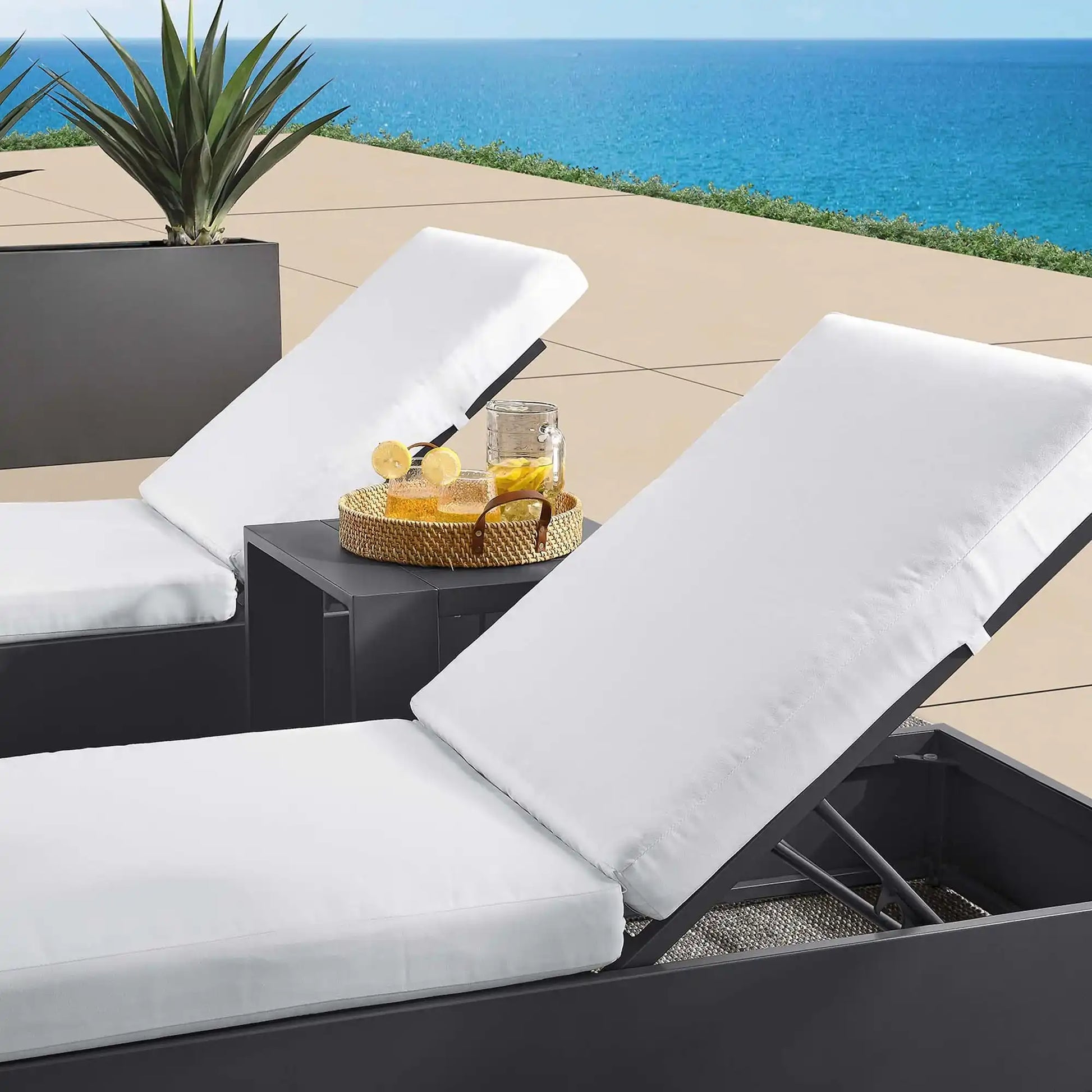 Tahoe 3-Piece Outdoor Patio Powder-Coated Aluminum Chaise Lounge Set by Modway - Best Buy Furniture