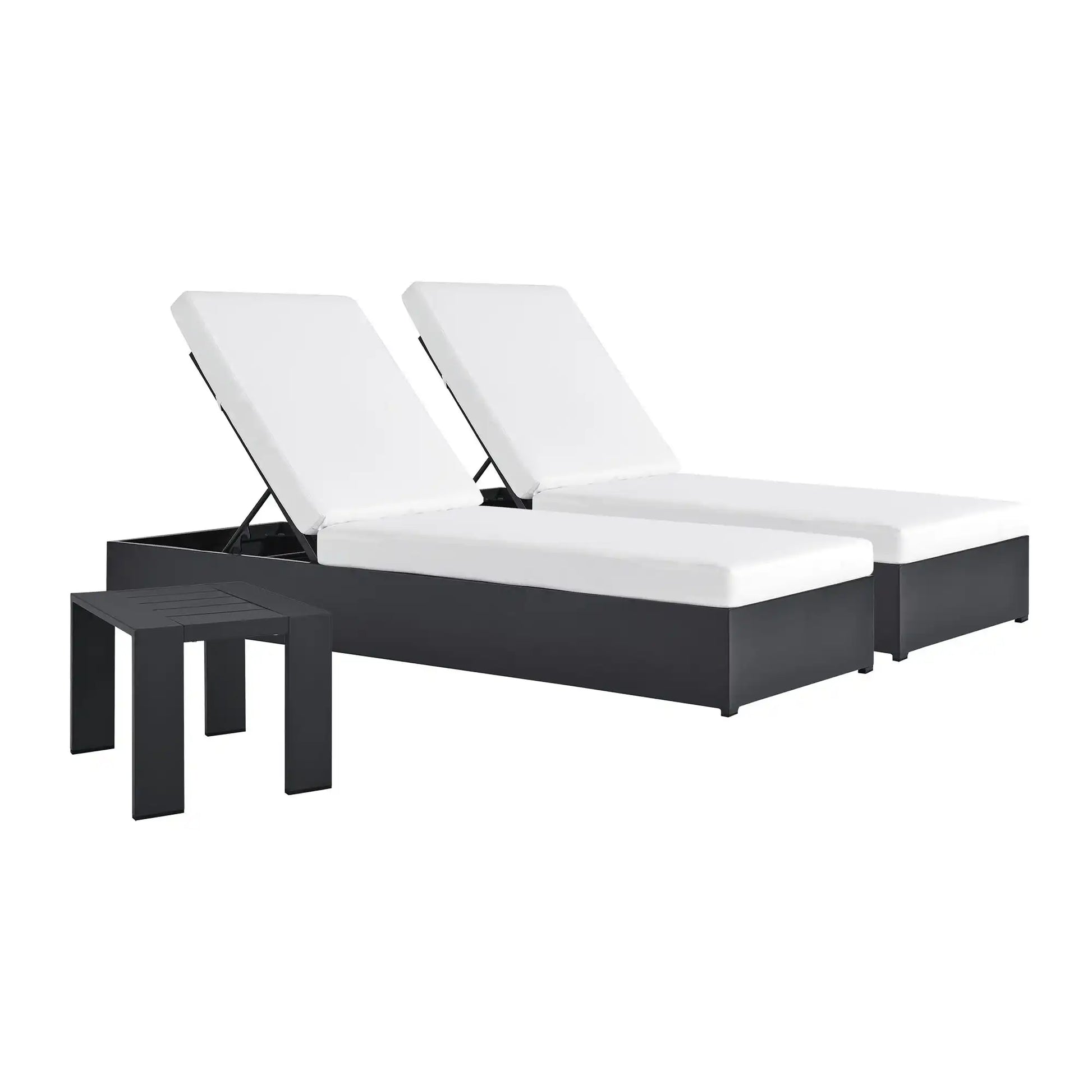 Tahoe 3-Piece Outdoor Patio Powder-Coated Aluminum Chaise Lounge Set by Modway - Best Buy Furniture