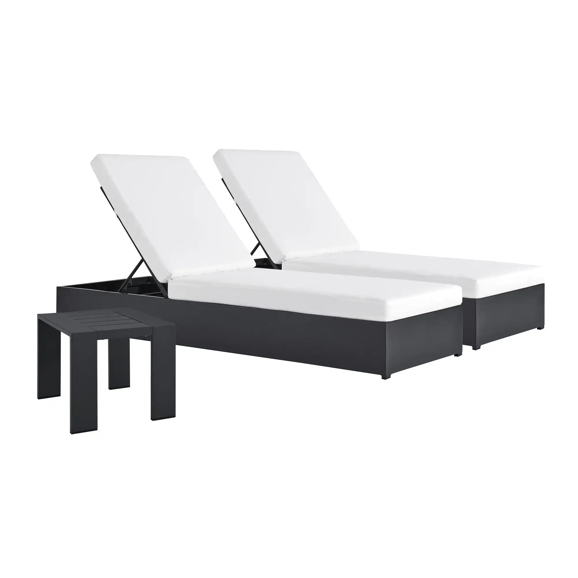 Tahoe 3-Piece Outdoor Patio Powder-Coated Aluminum Chaise Lounge Set by Modway - Best Buy Furniture