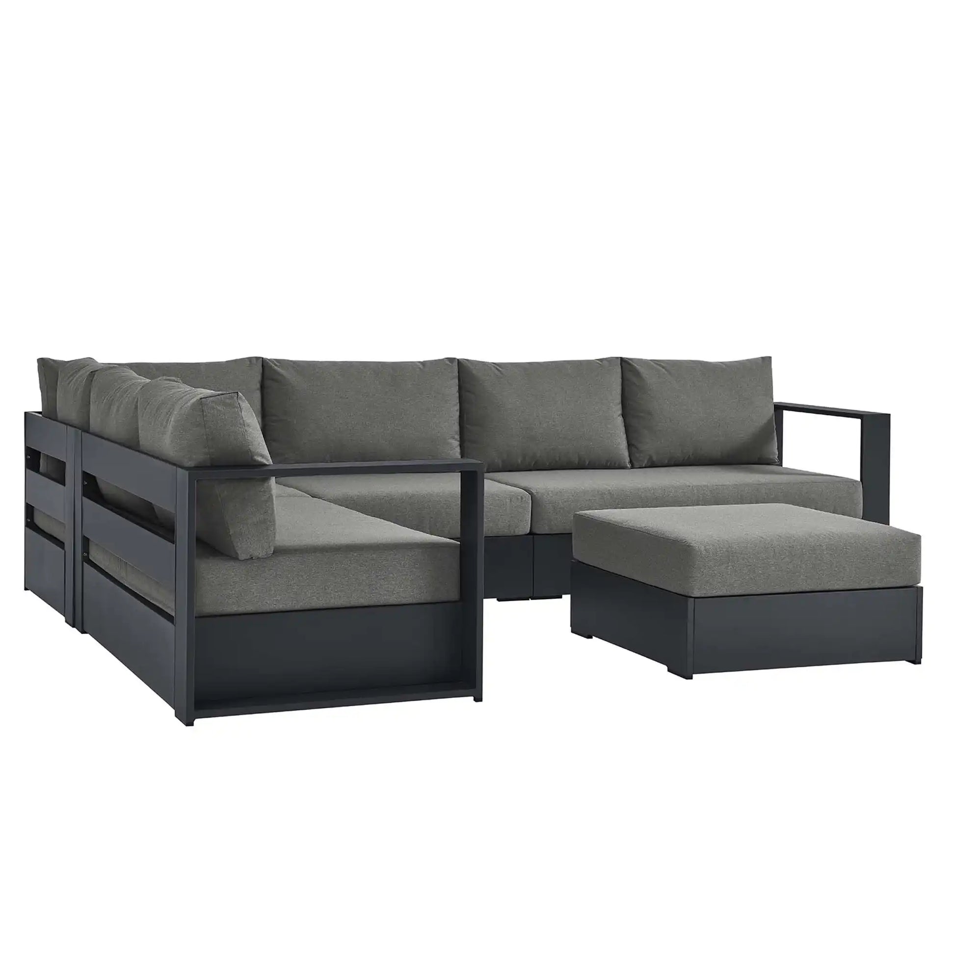 Tahoe 5-Piece Outdoor Patio Powder-Coated Aluminum Sectional Sofa Set by Modway - Best Buy Furniture