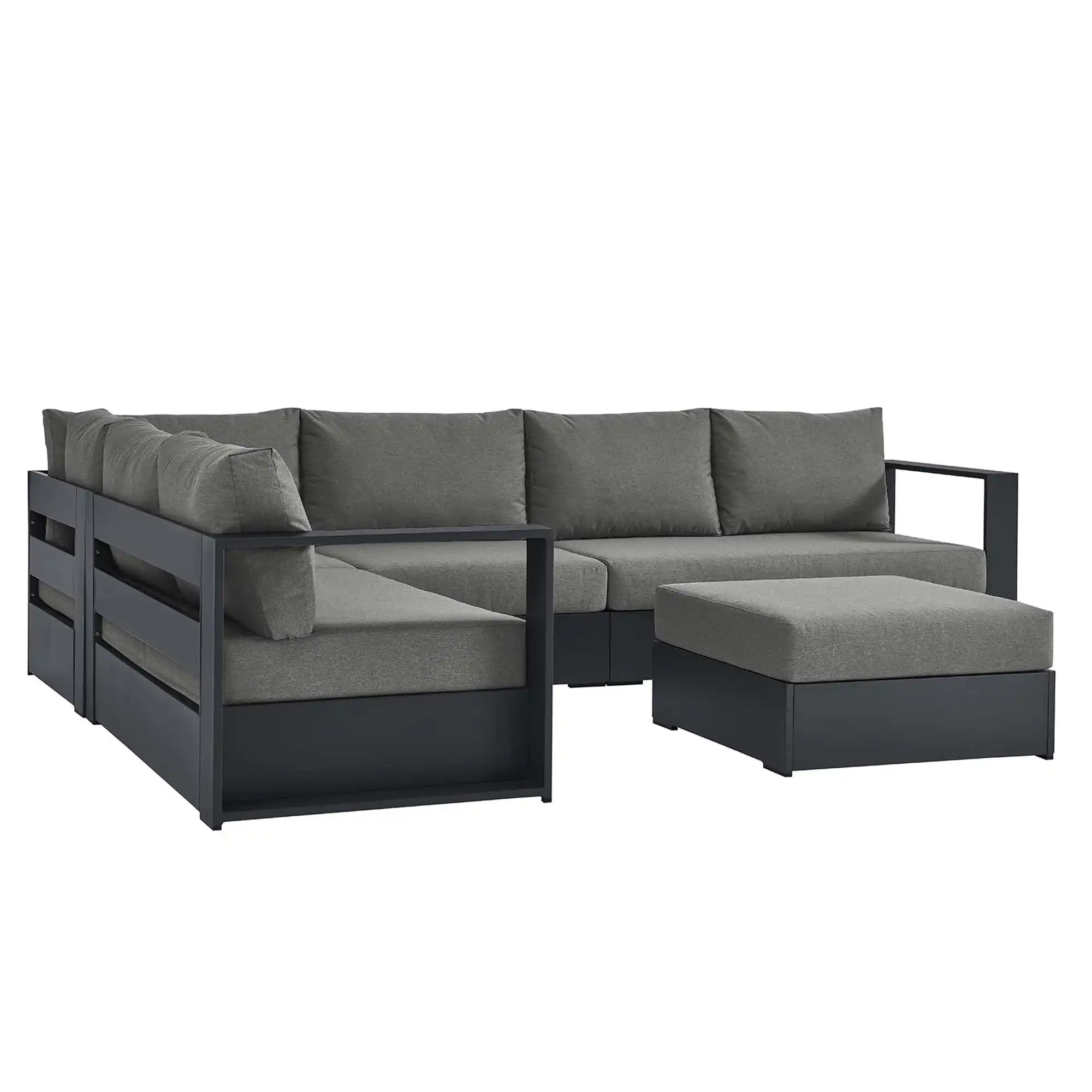 Tahoe 5-Piece Outdoor Patio Powder-Coated Aluminum Sectional Sofa Set by Modway - Best Buy Furniture