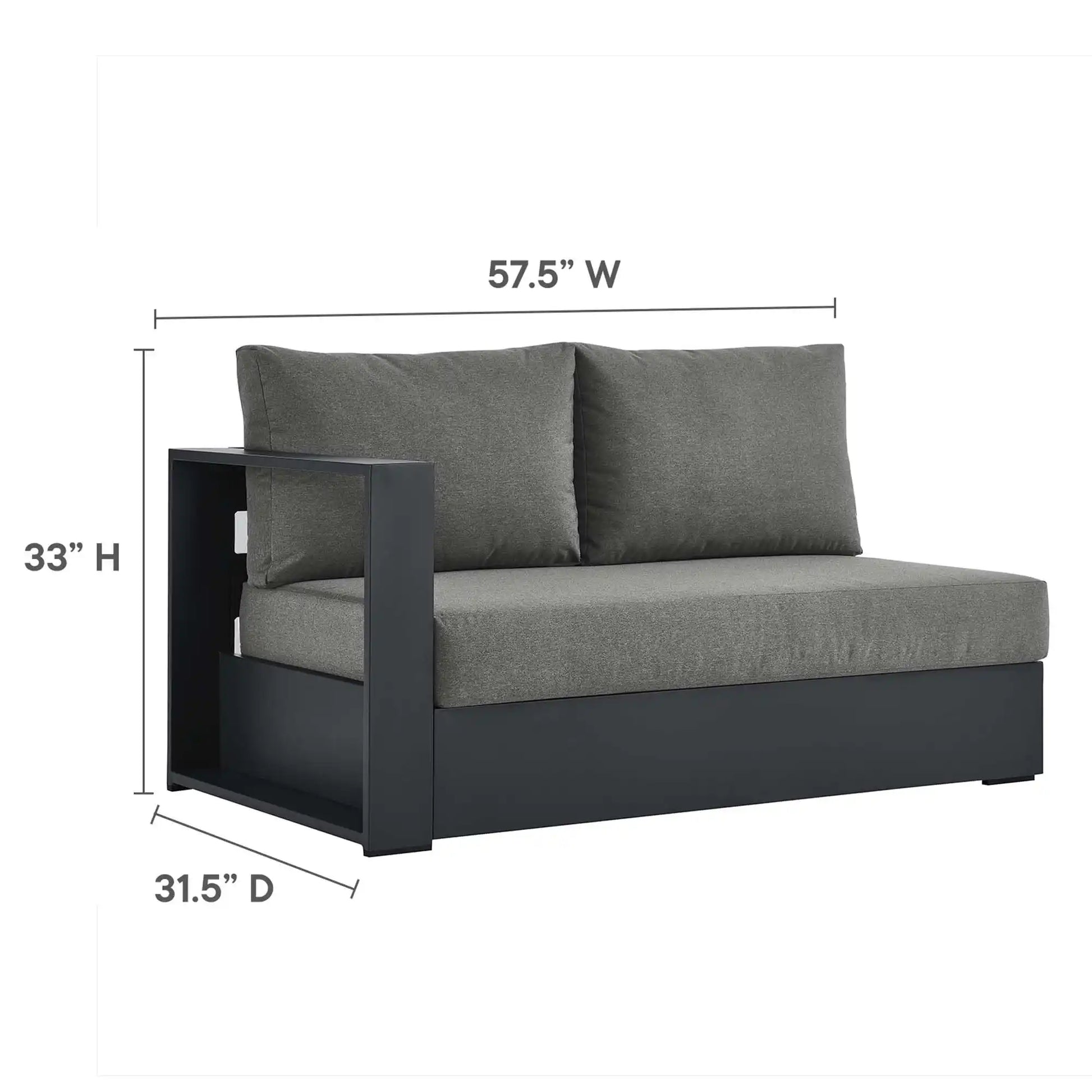 Tahoe 5-Piece Outdoor Patio Powder-Coated Aluminum Sectional Sofa Set by Modway - Best Buy Furniture