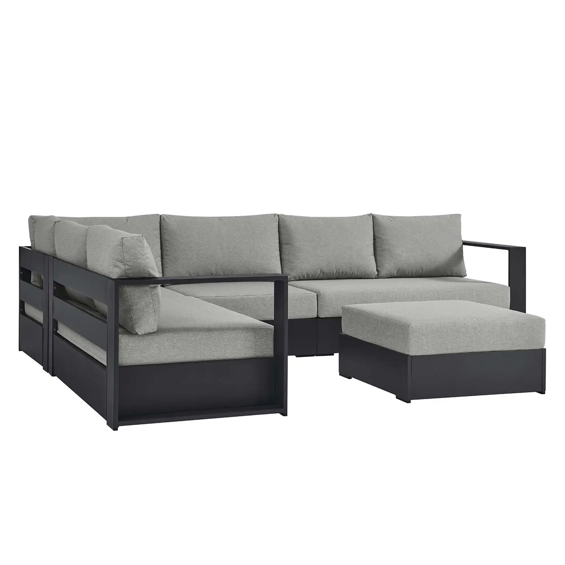 Tahoe 5-Piece Outdoor Patio Powder-Coated Aluminum Sectional Sofa Set by Modway - Best Buy Furniture