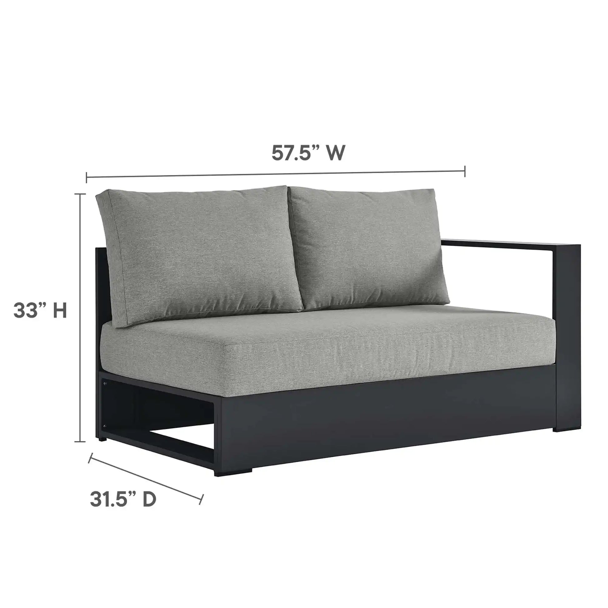 Tahoe 5-Piece Outdoor Patio Powder-Coated Aluminum Sectional Sofa Set by Modway - Best Buy Furniture