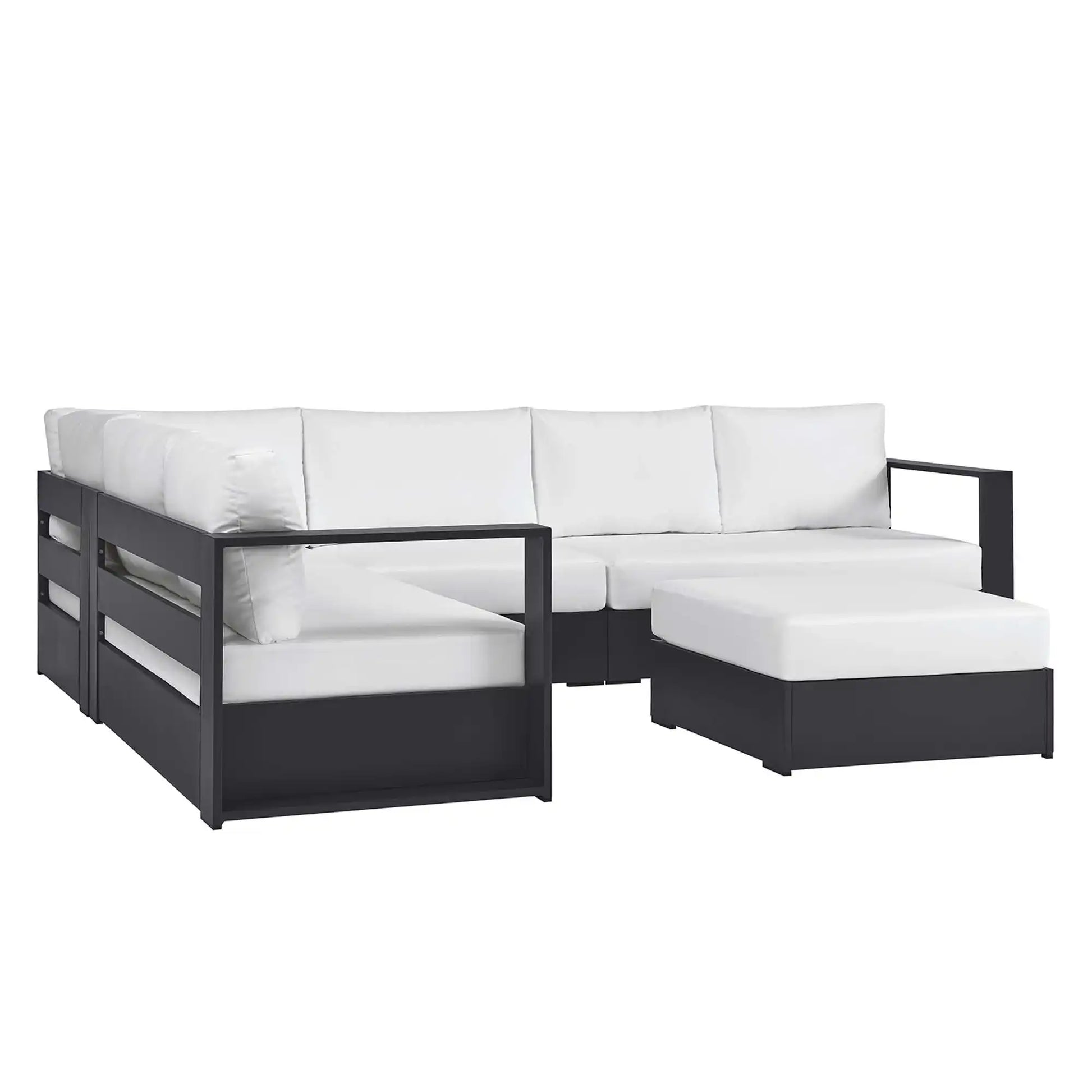 Tahoe 5-Piece Outdoor Patio Powder-Coated Aluminum Sectional Sofa Set by Modway - Best Buy Furniture