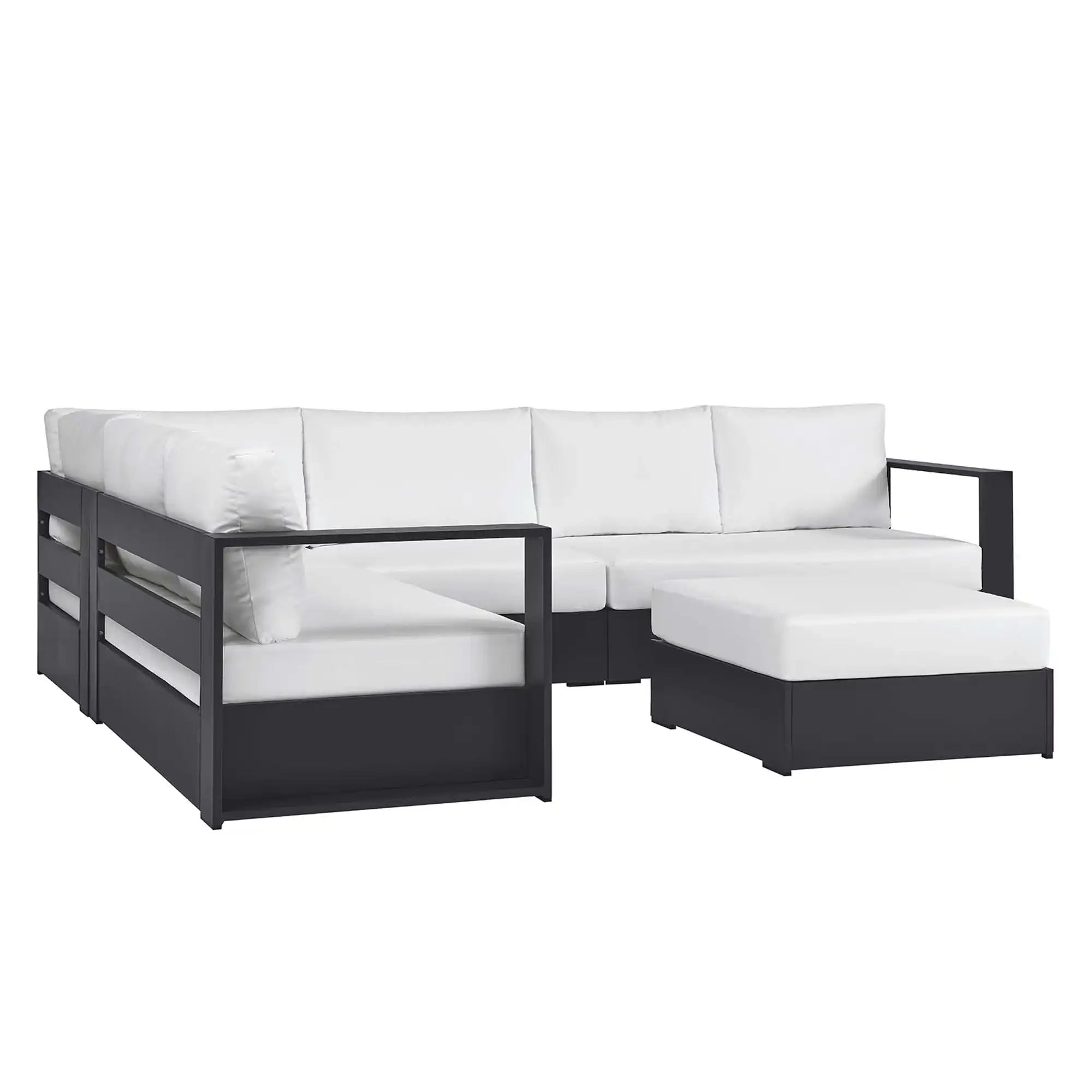 Tahoe 5-Piece Outdoor Patio Powder-Coated Aluminum Sectional Sofa Set by Modway - Best Buy Furniture