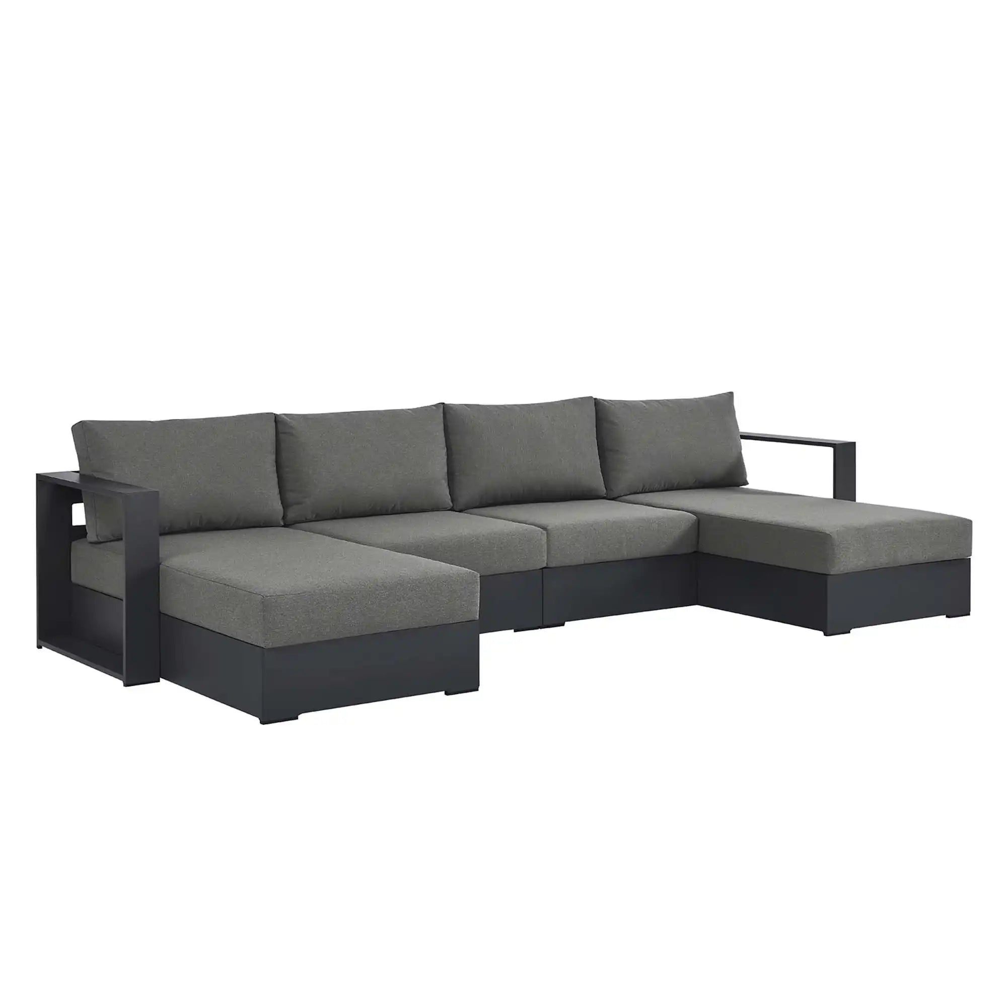 Tahoe 4-Piece Outdoor Patio Powder-Coated Aluminum Sectional Sofa Set by Modway - Best Buy Furniture