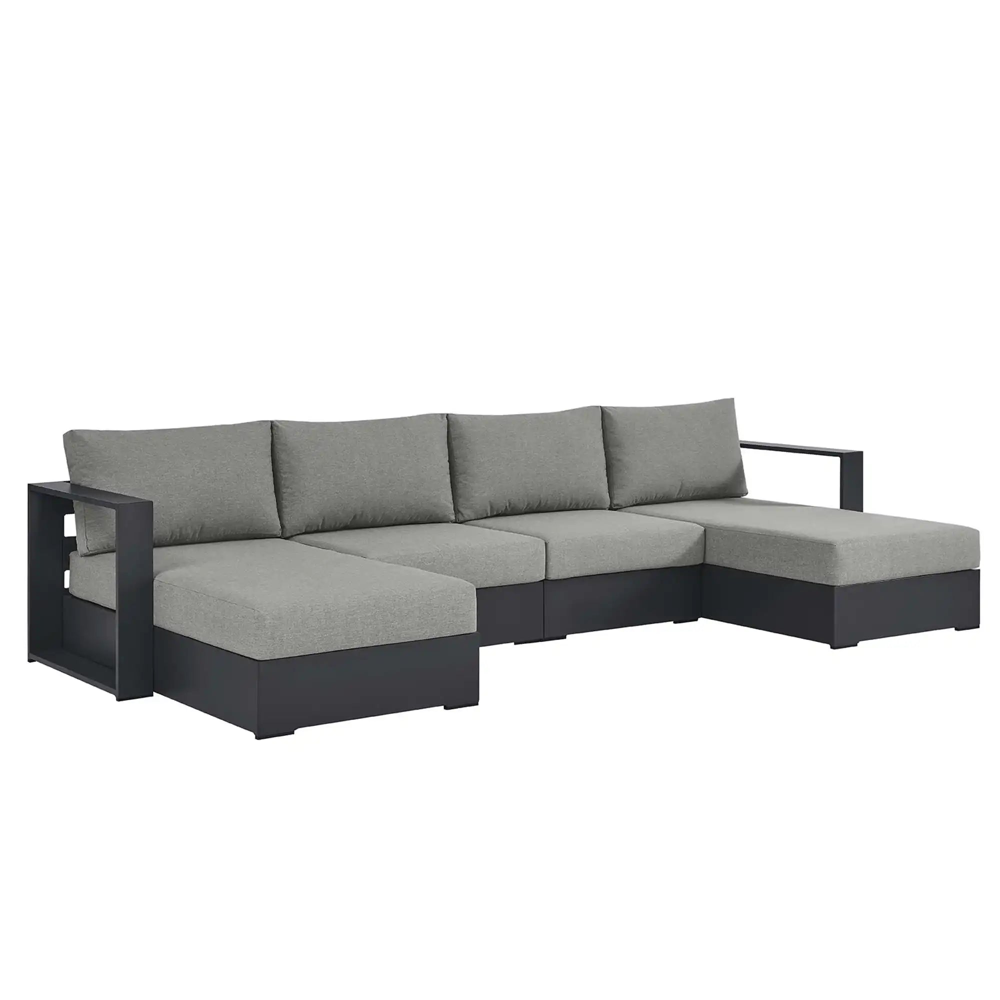 Tahoe 4-Piece Outdoor Patio Powder-Coated Aluminum Sectional Sofa Set by Modway - Best Buy Furniture